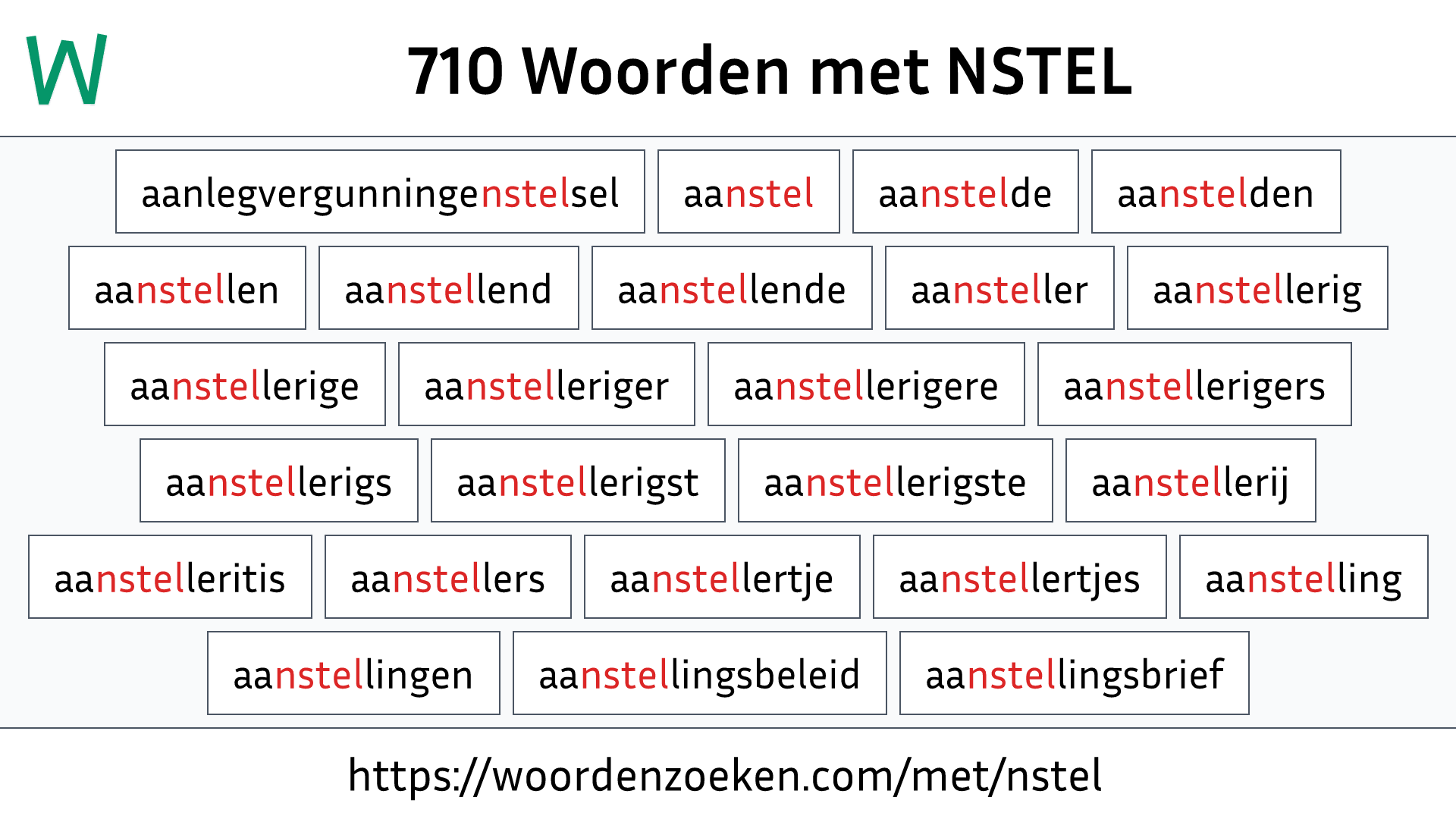 Woorden met NSTEL