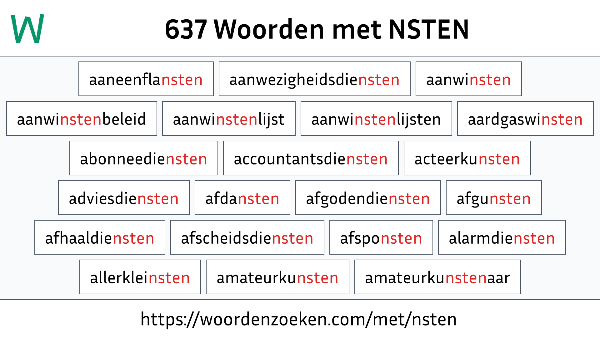 Woorden met NSTEN