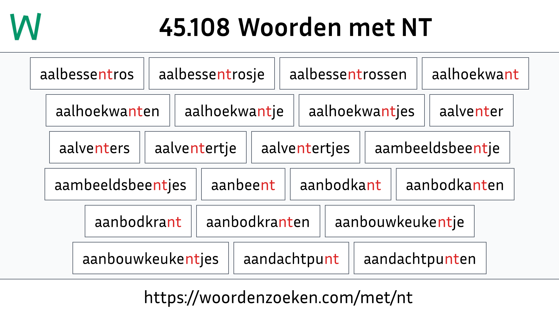 Woorden met NT