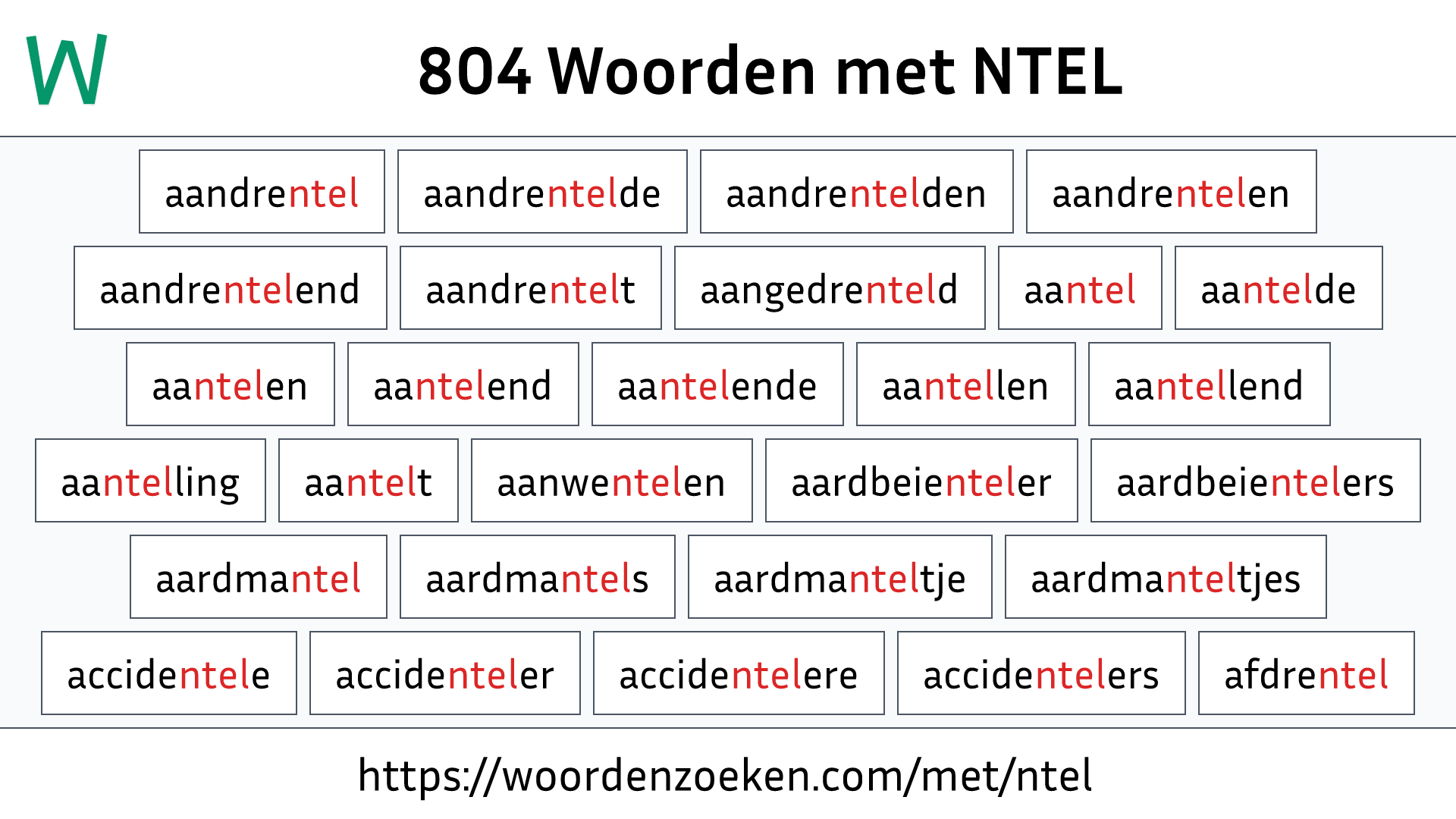 Woorden met NTEL