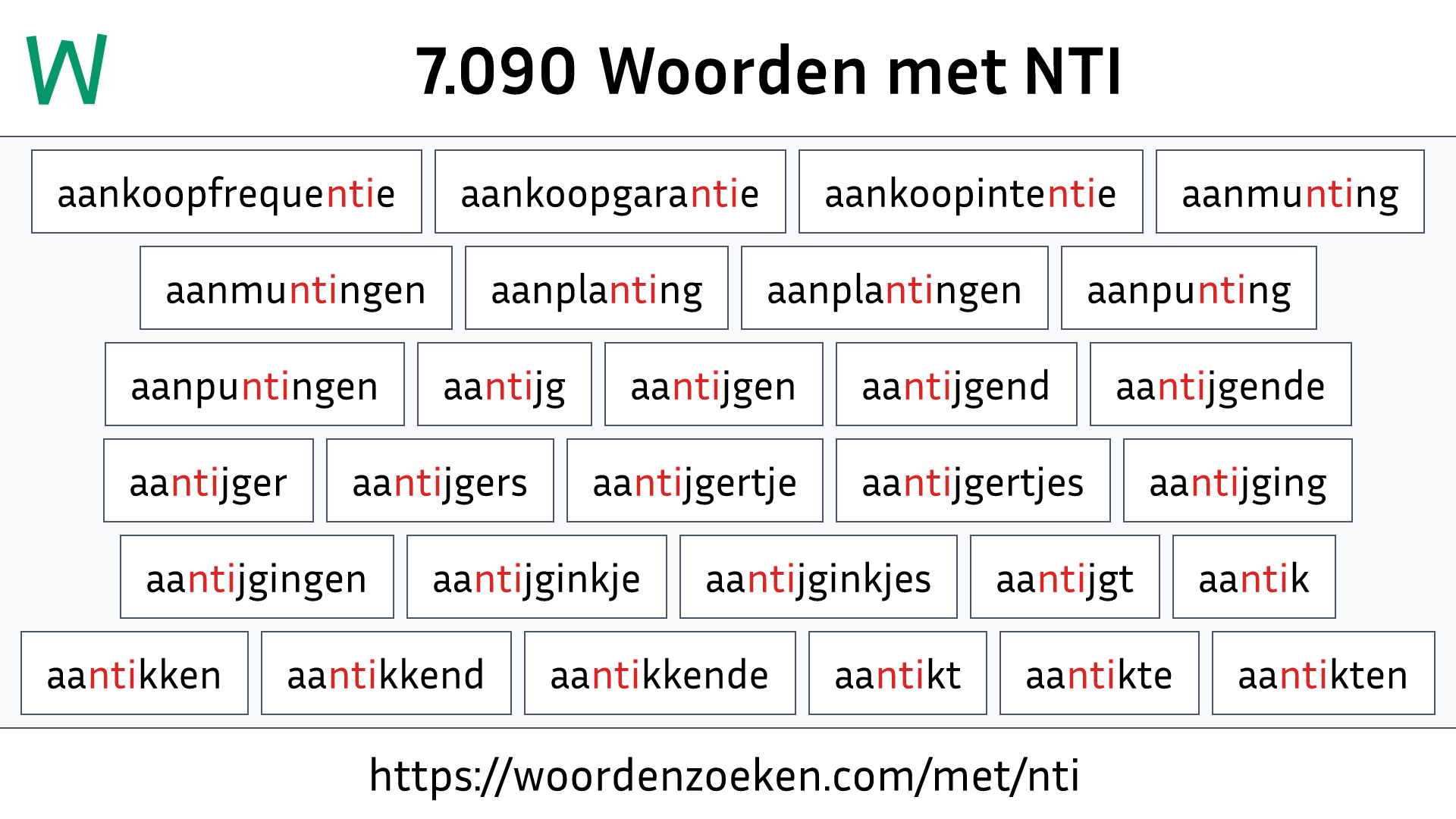 Woorden met NTI