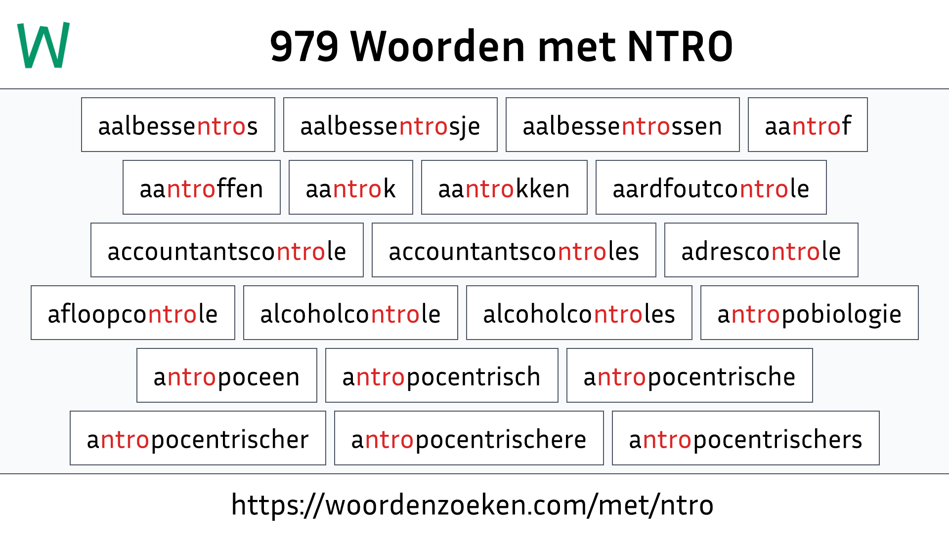 Woorden met NTRO