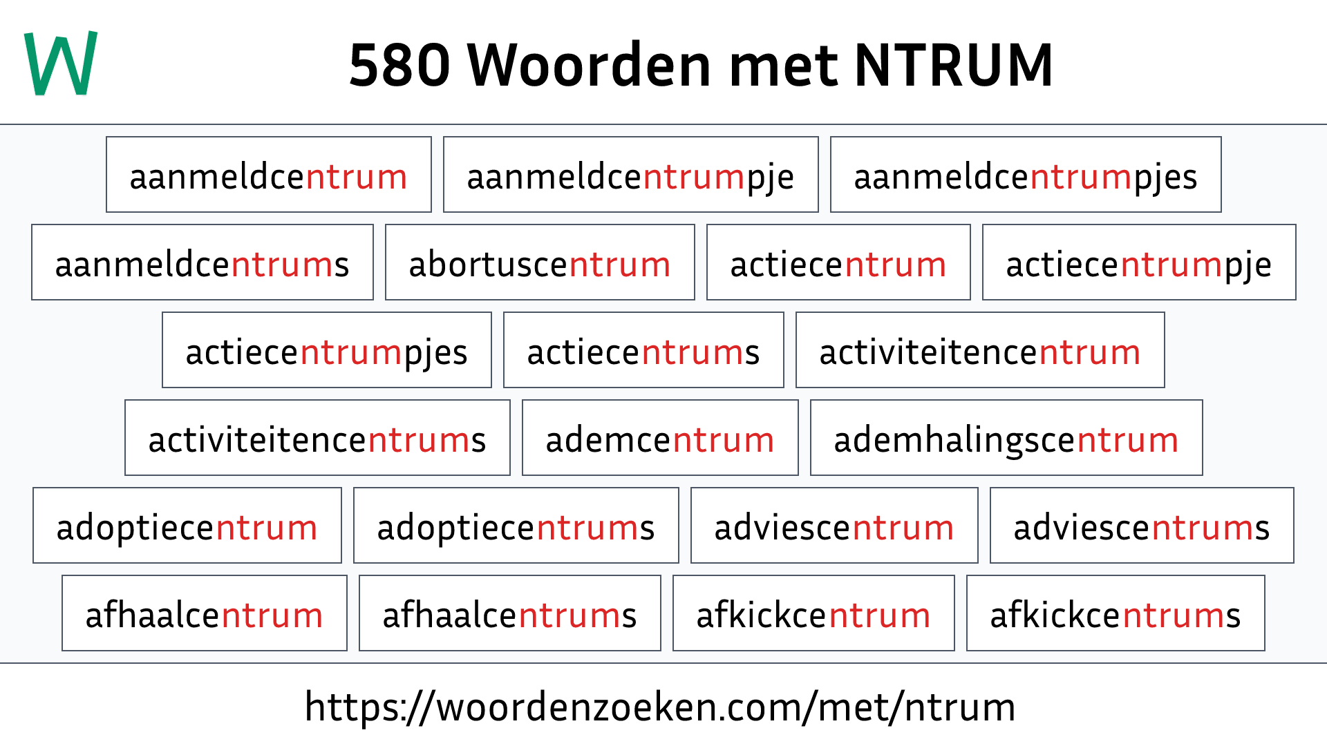 Woorden met NTRUM