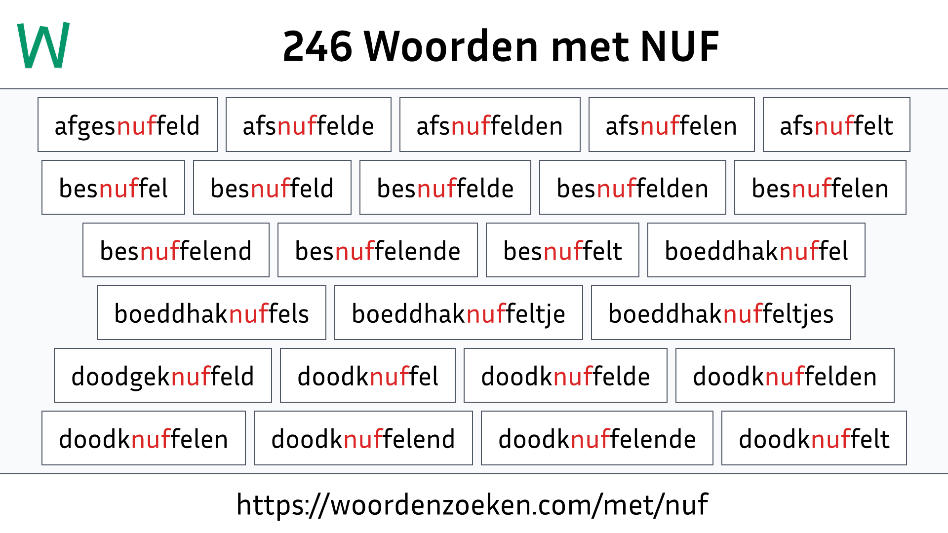 Woorden met NUF