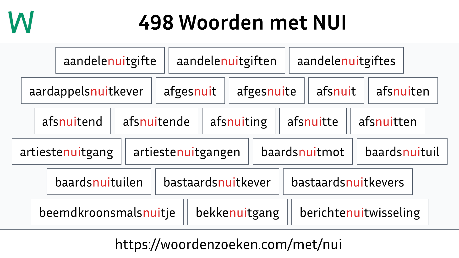 Woorden met NUI