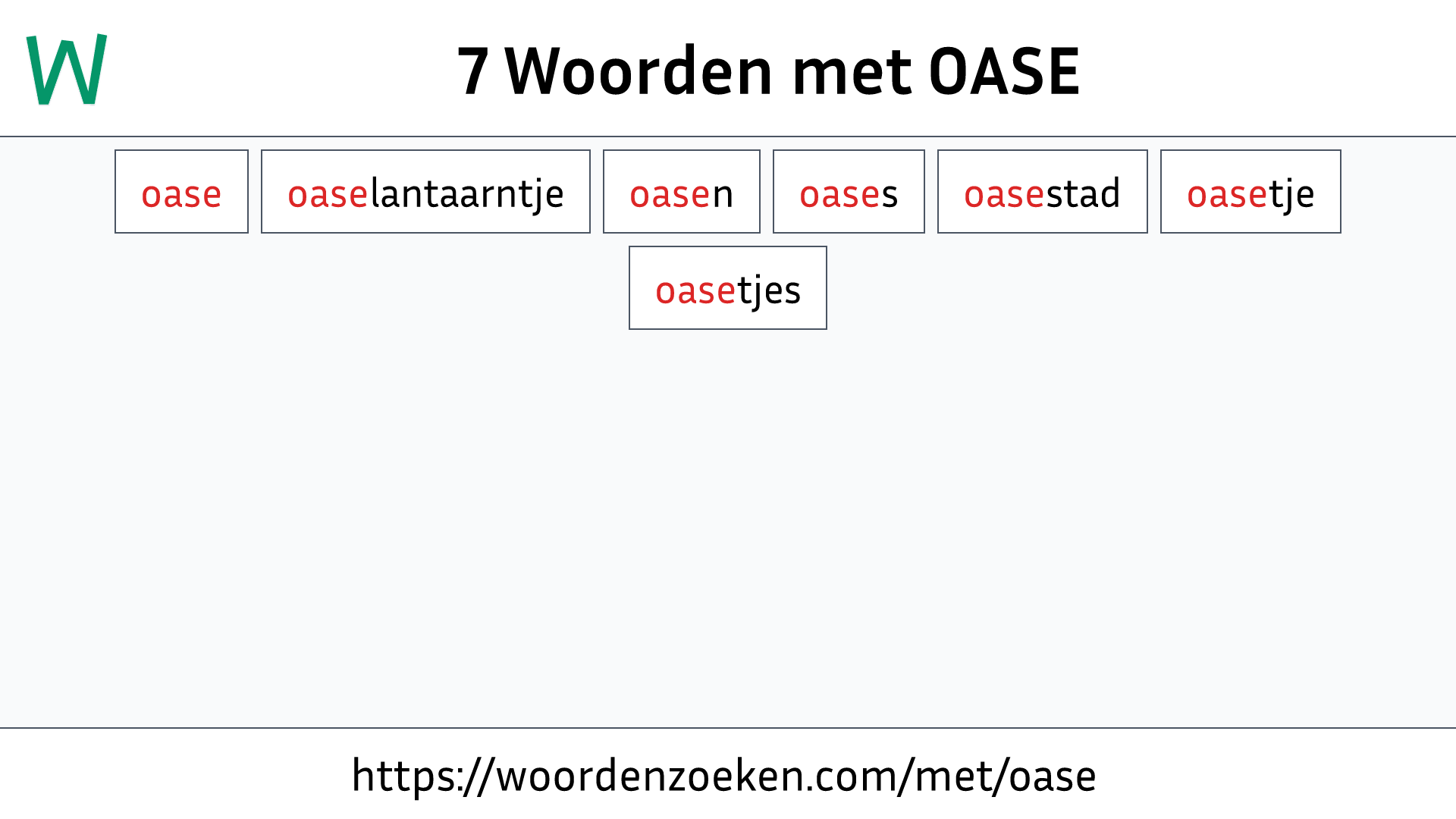 Woorden met OASE