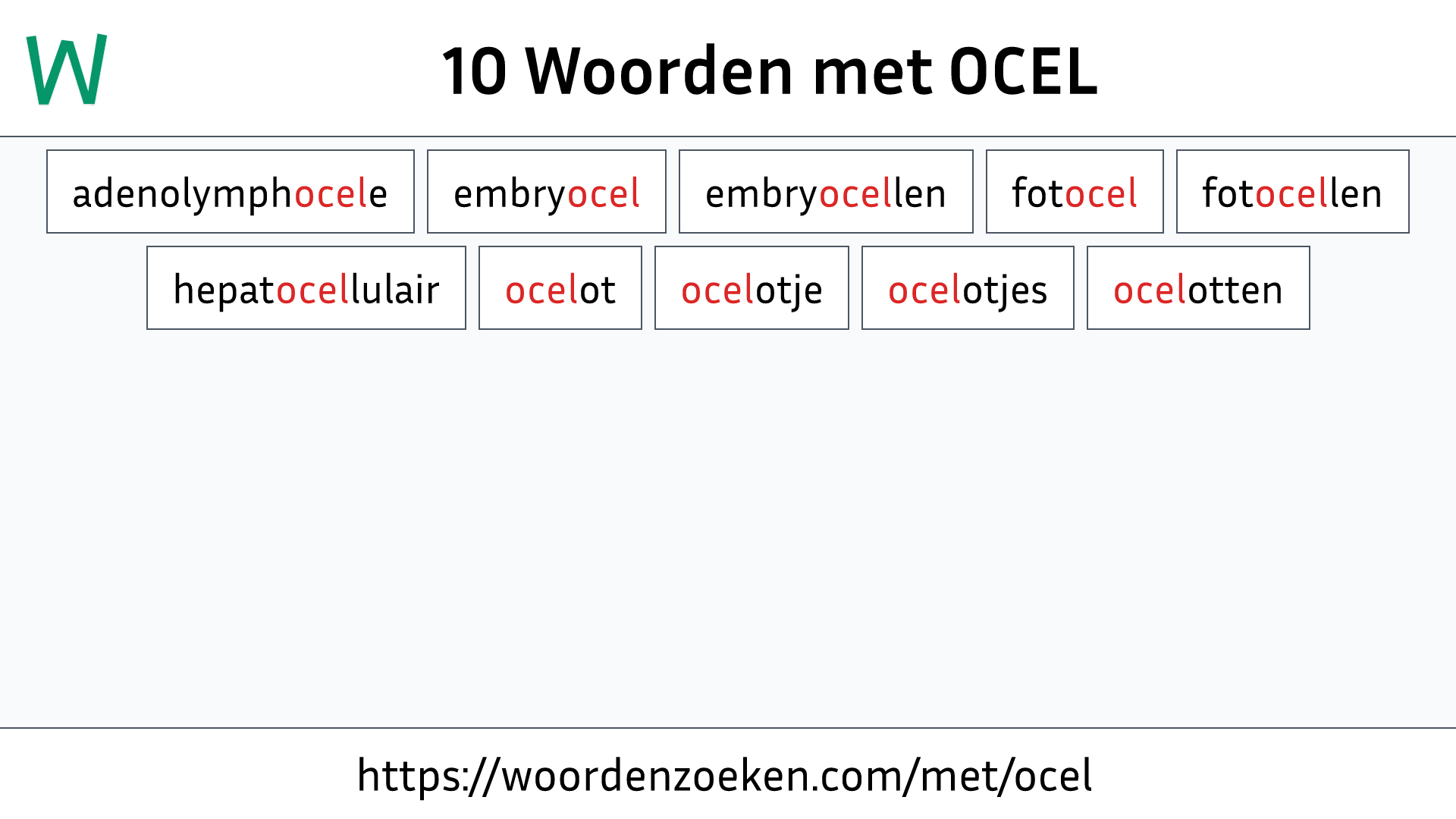 Woorden met OCEL