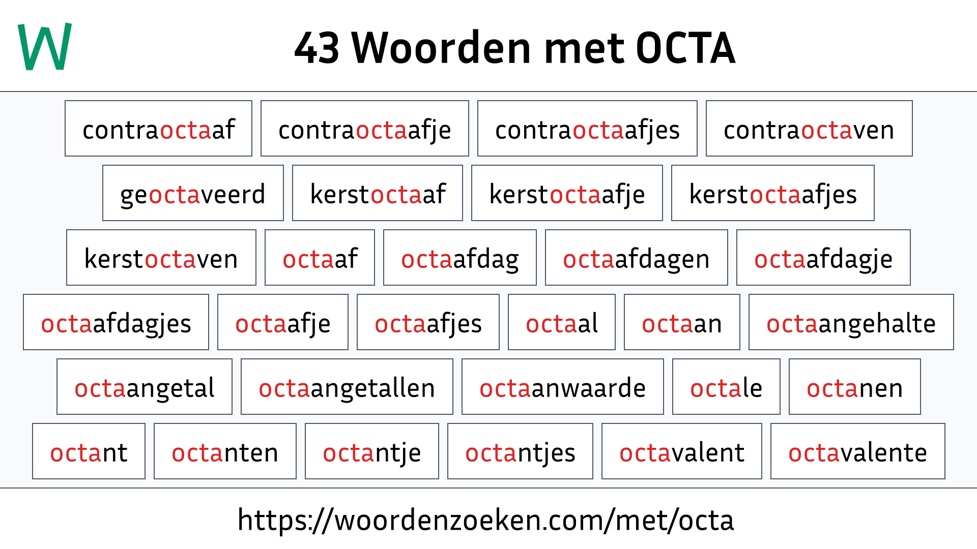 Woorden met OCTA