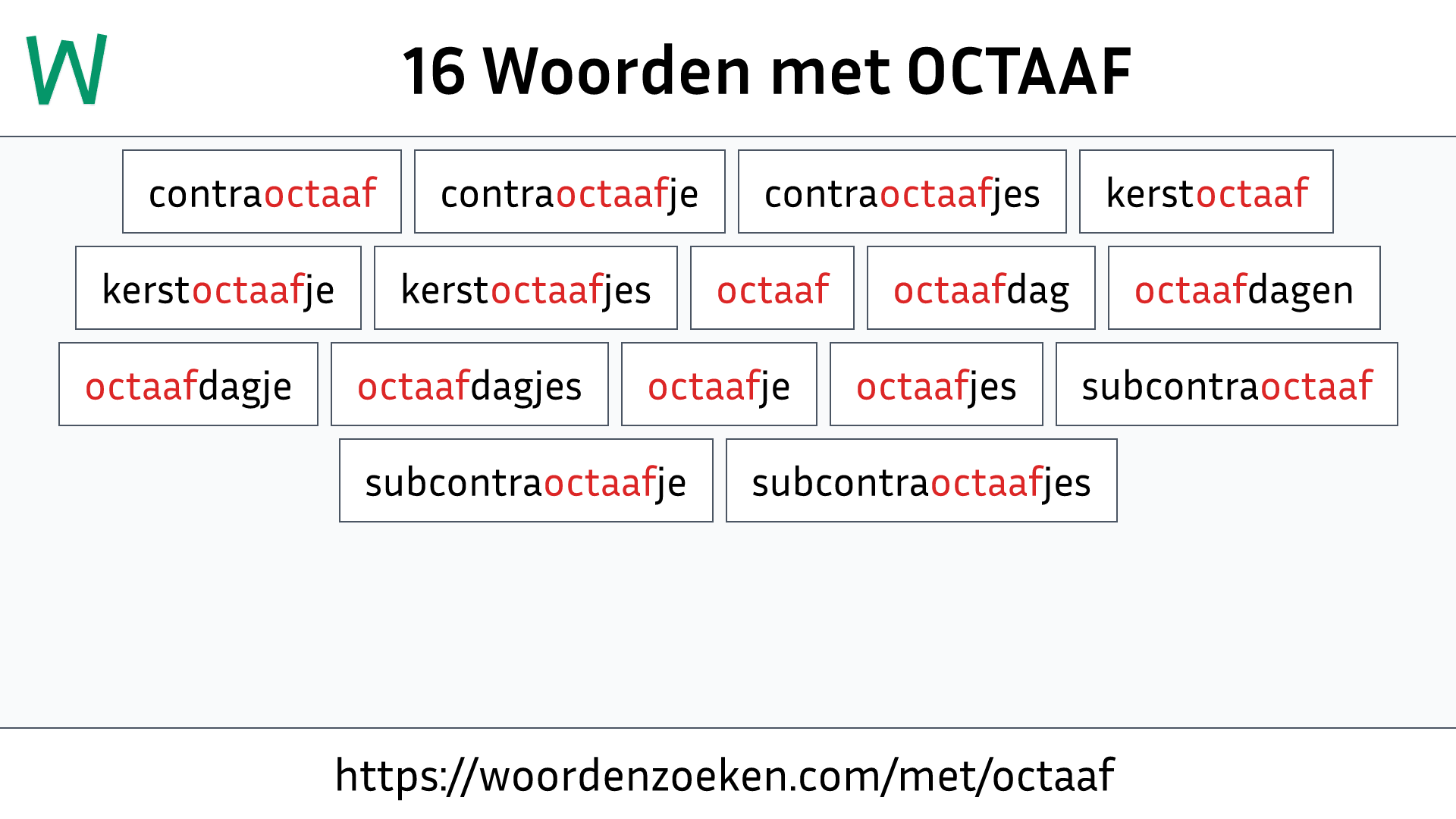 Woorden met OCTAAF