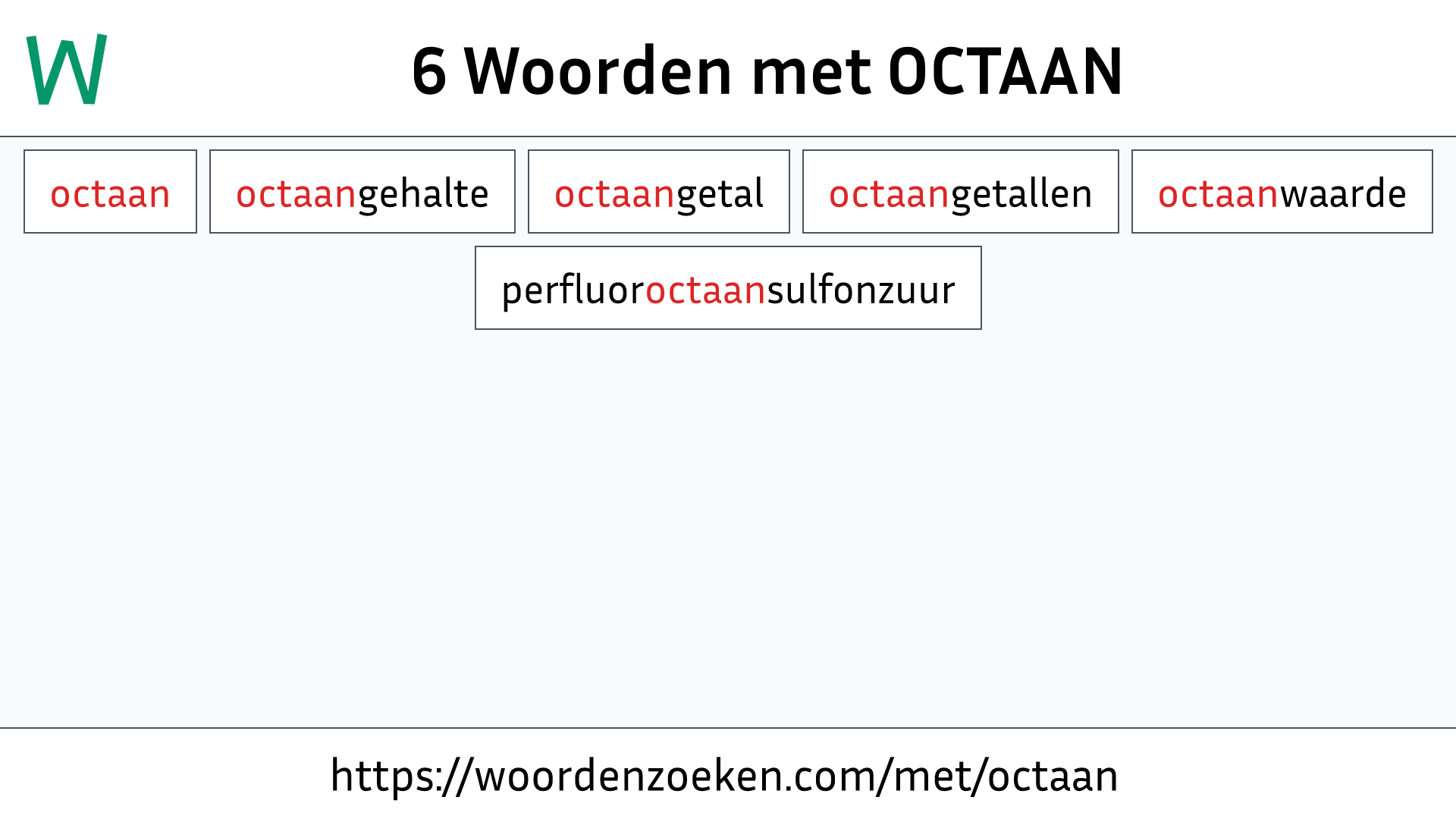 Woorden met OCTAAN