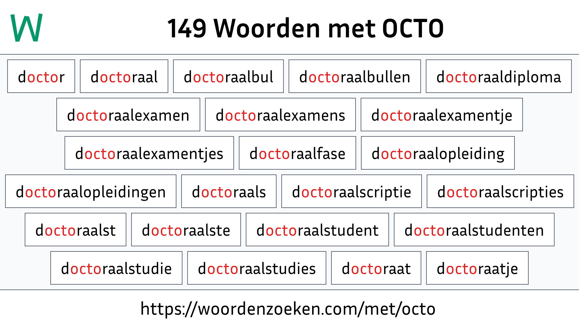 Woorden met OCTO