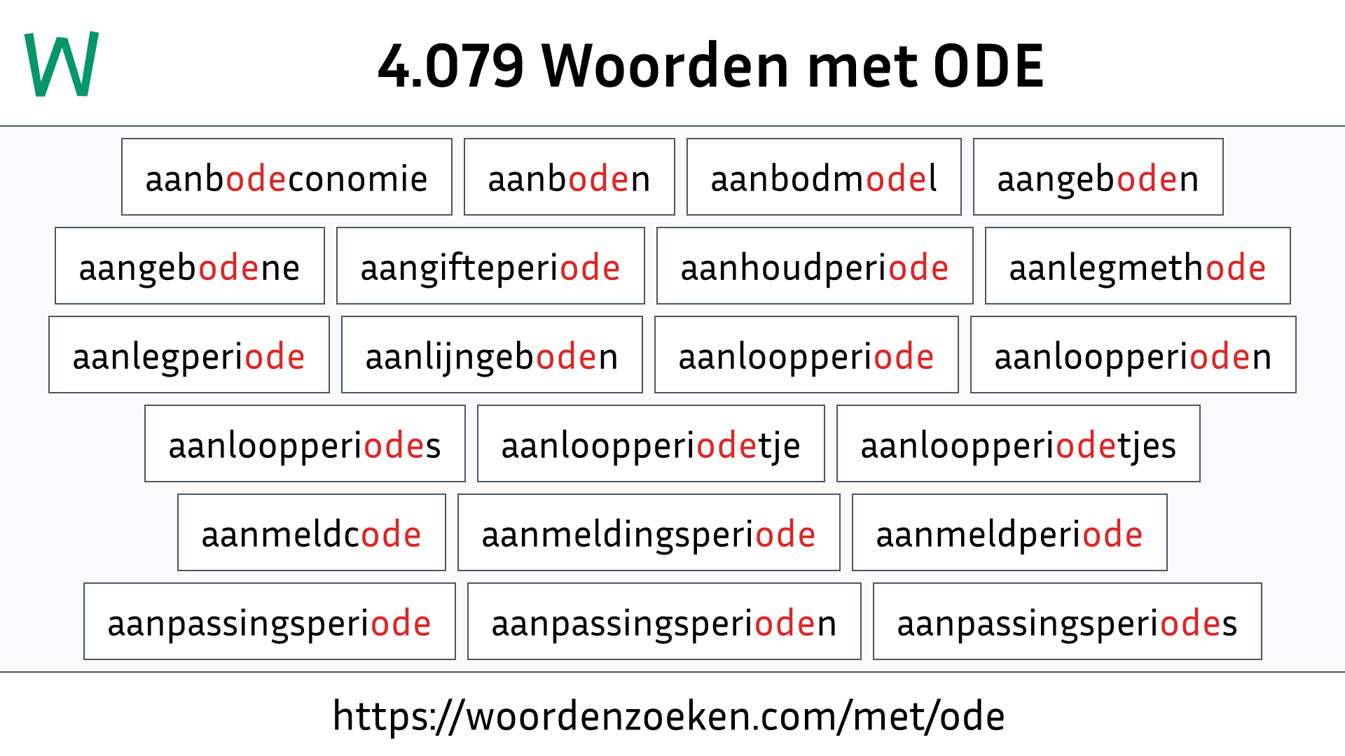 Woorden met ODE