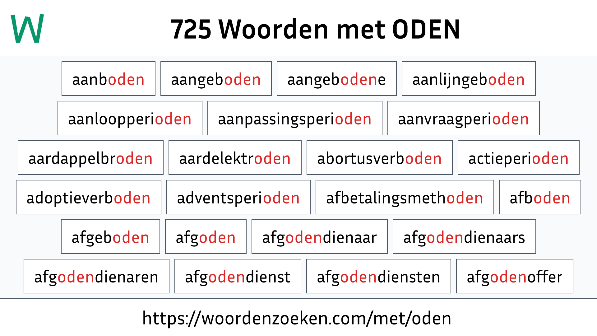 Woorden met ODEN