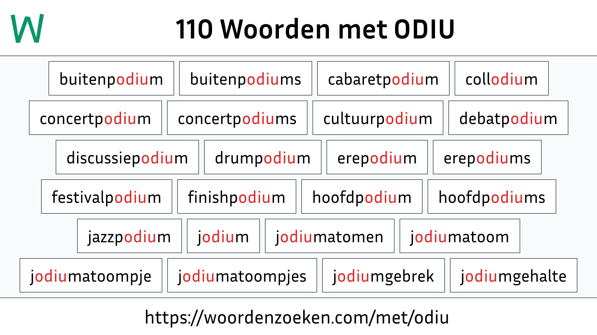 Woorden met ODIU
