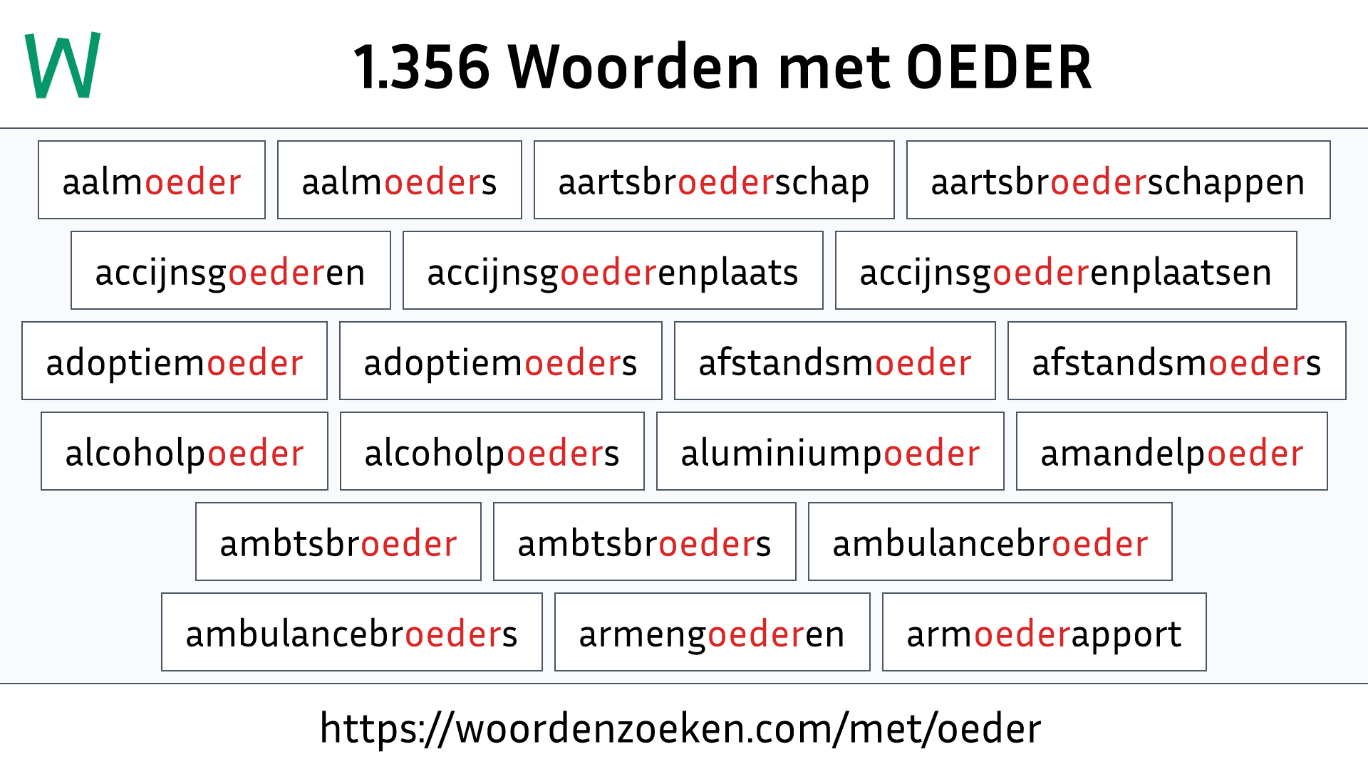 Woorden met OEDER
