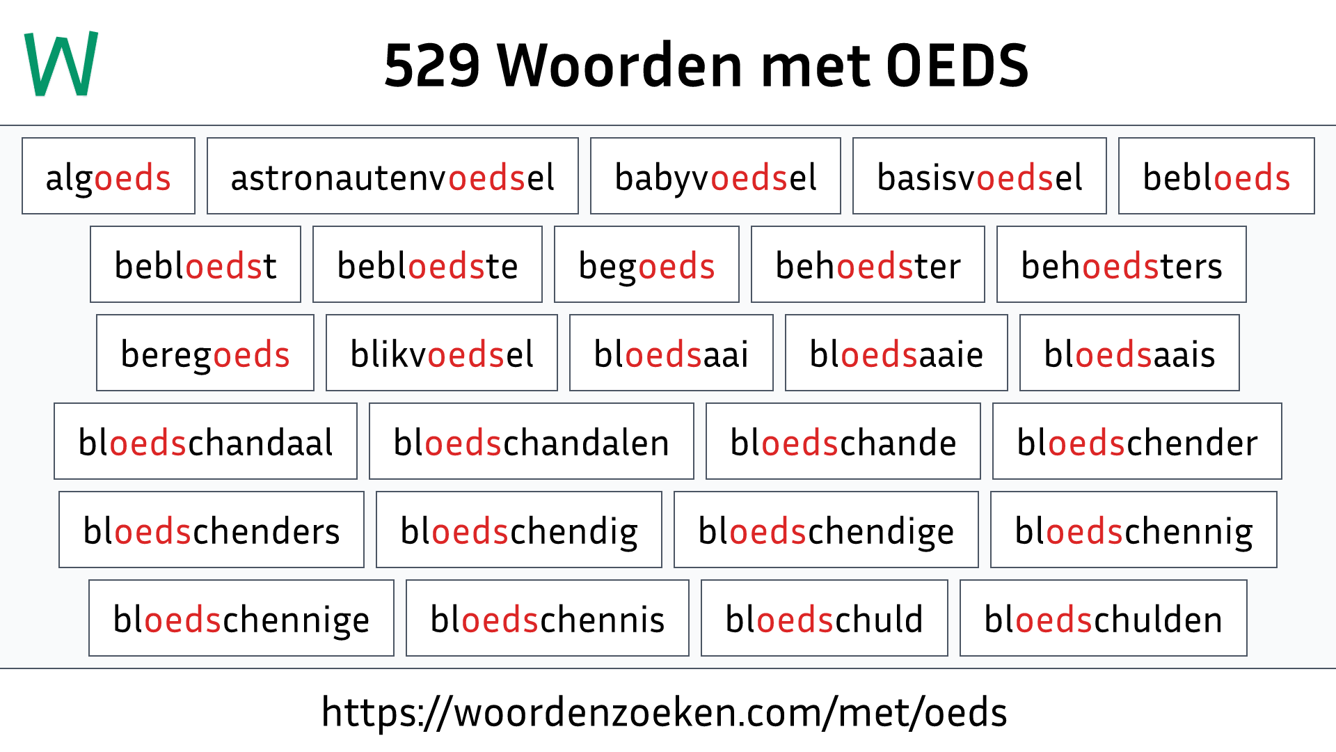 Woorden met OEDS