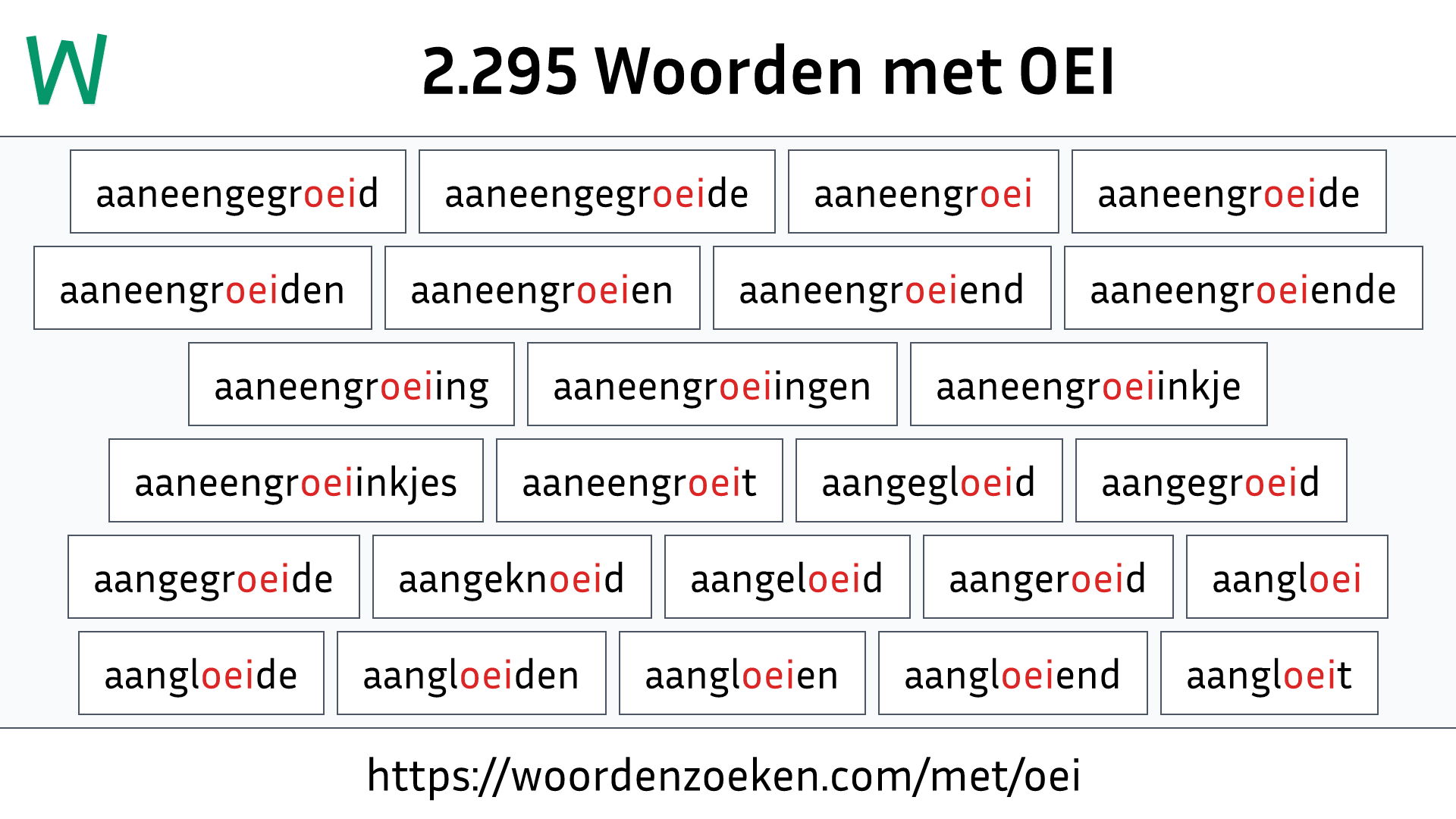 Woorden met OEI