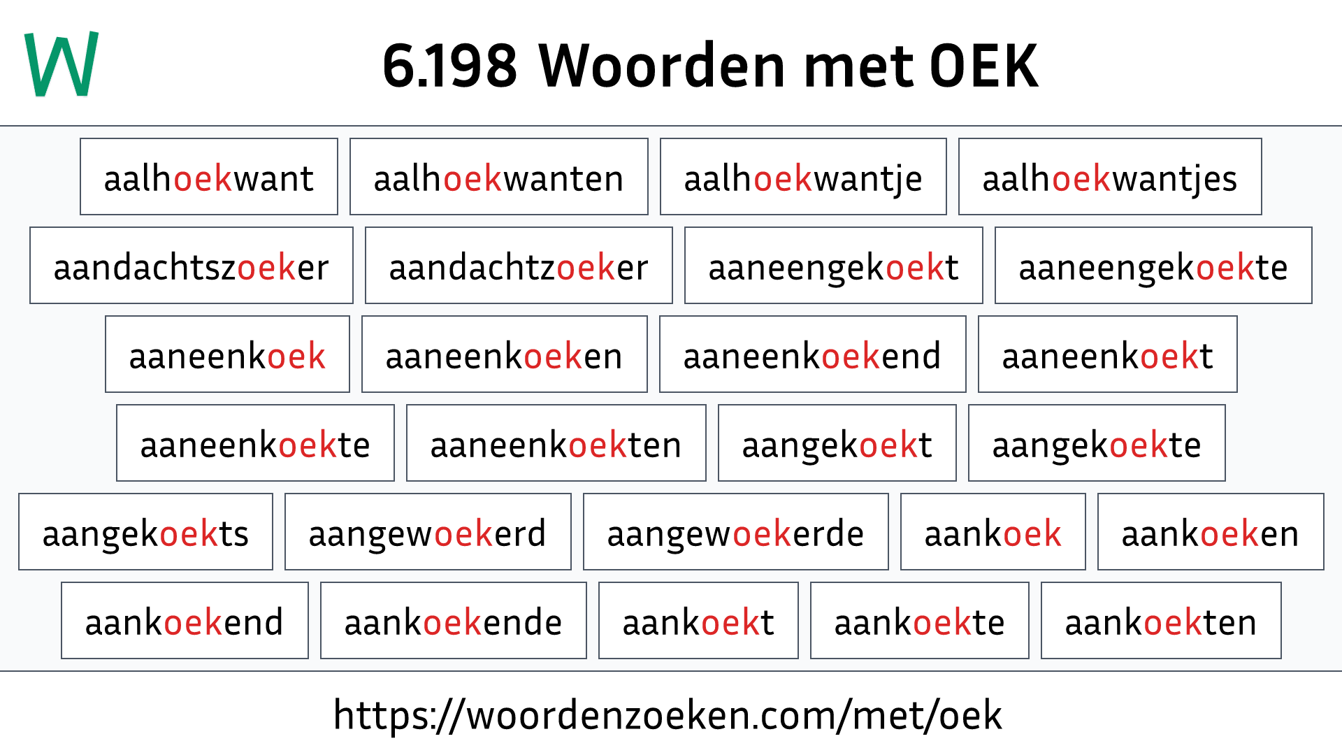 Woorden met OEK