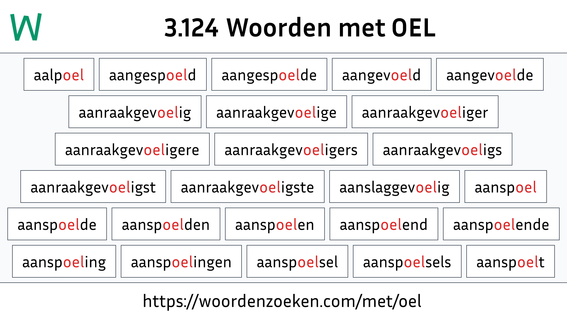 Woorden met OEL