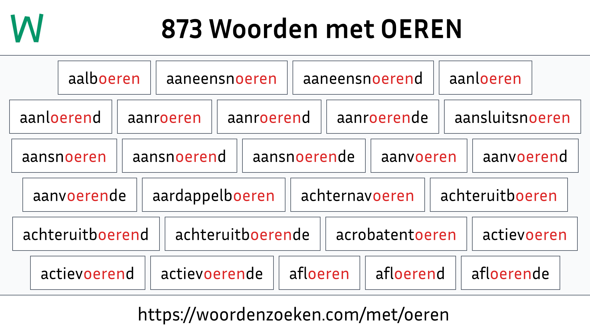 Woorden met OEREN