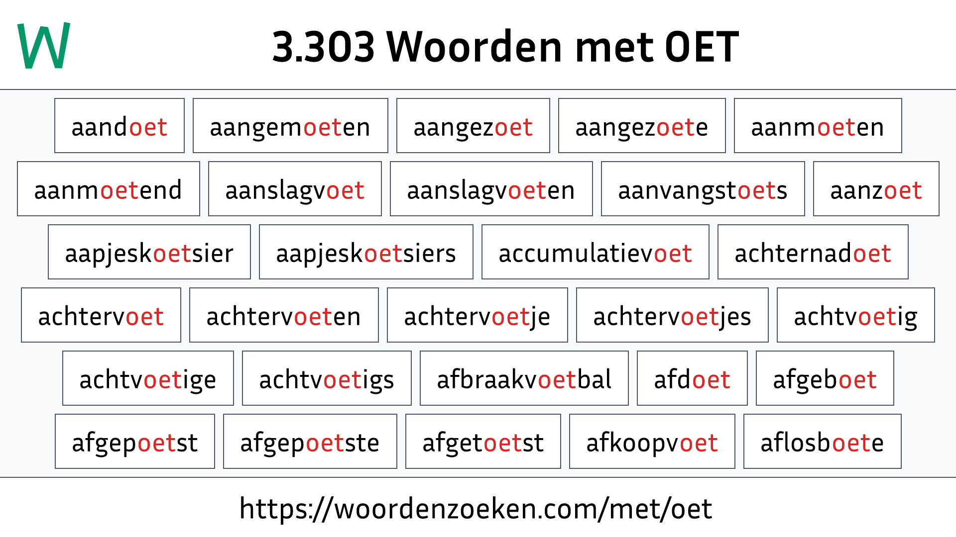 Woorden met OET