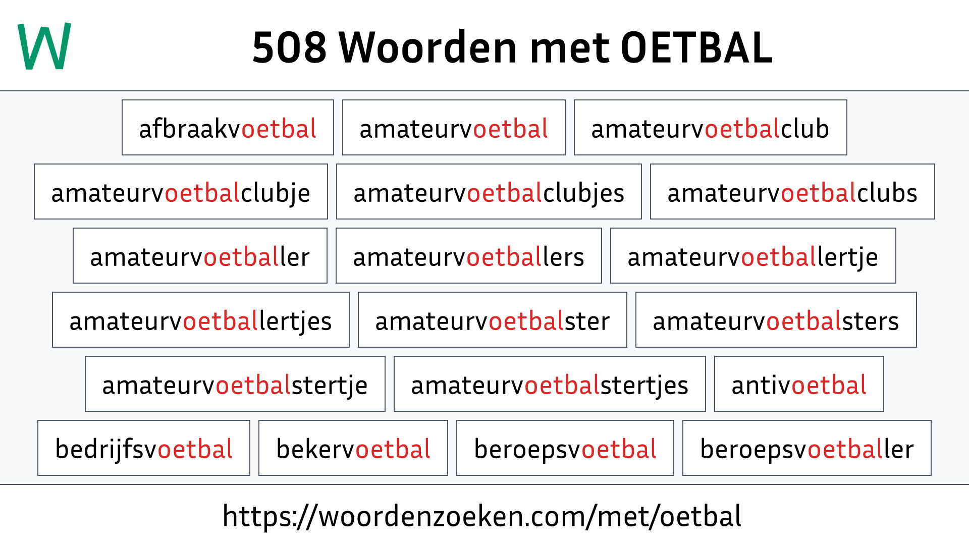 Woorden met OETBAL