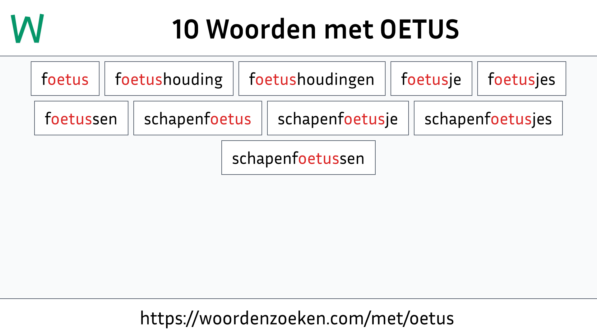 Woorden met OETUS