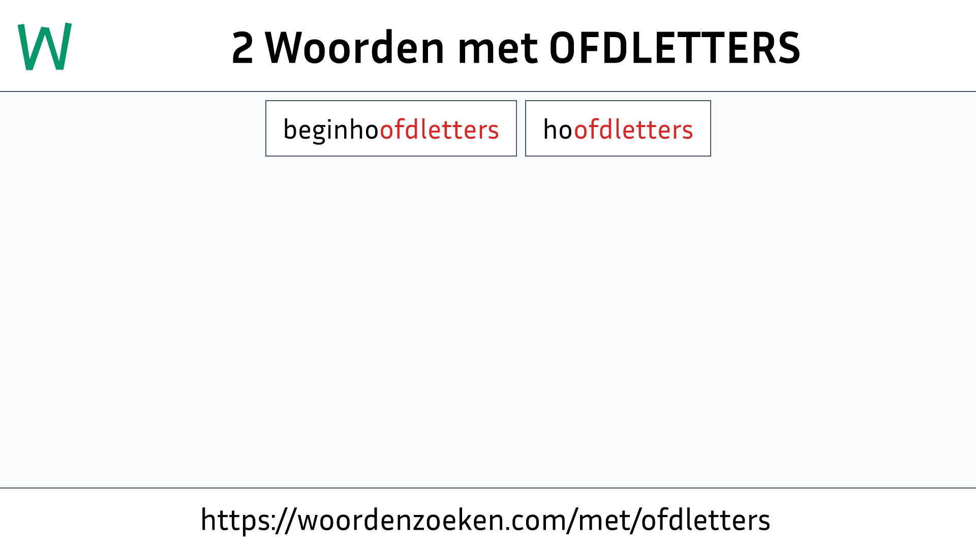 Woorden met OFDLETTERS