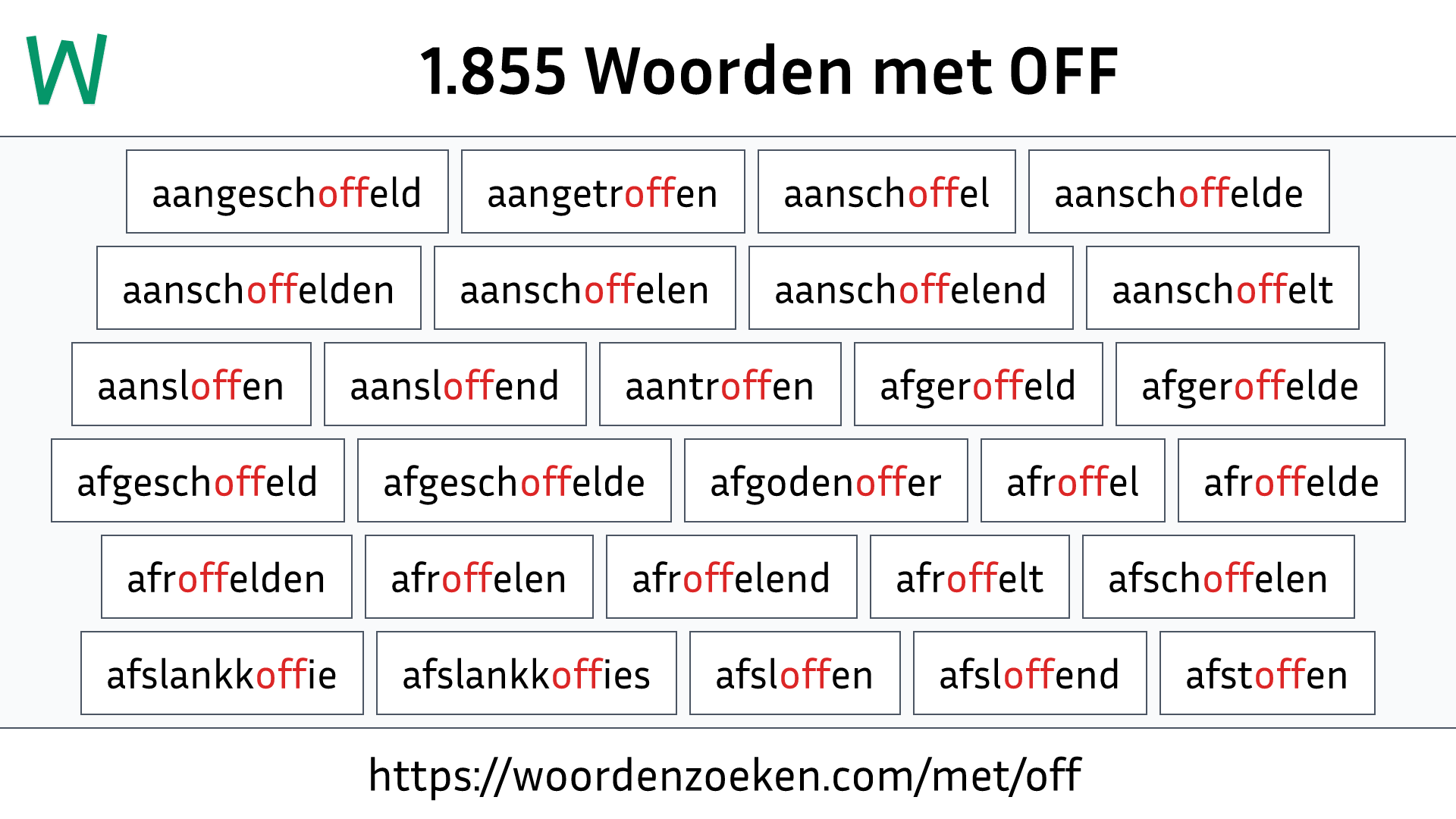 Woorden met OFF