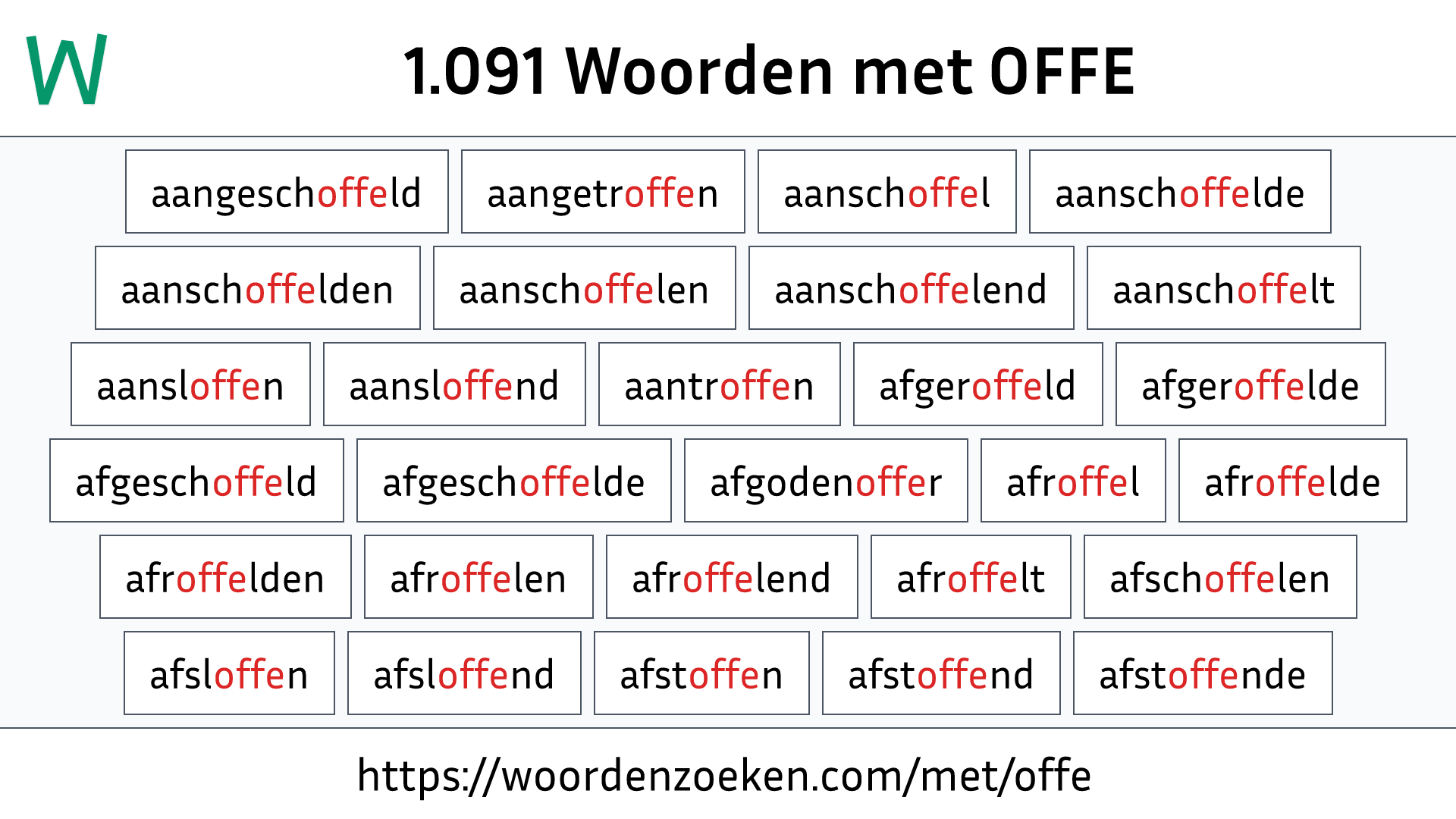 Woorden met OFFE