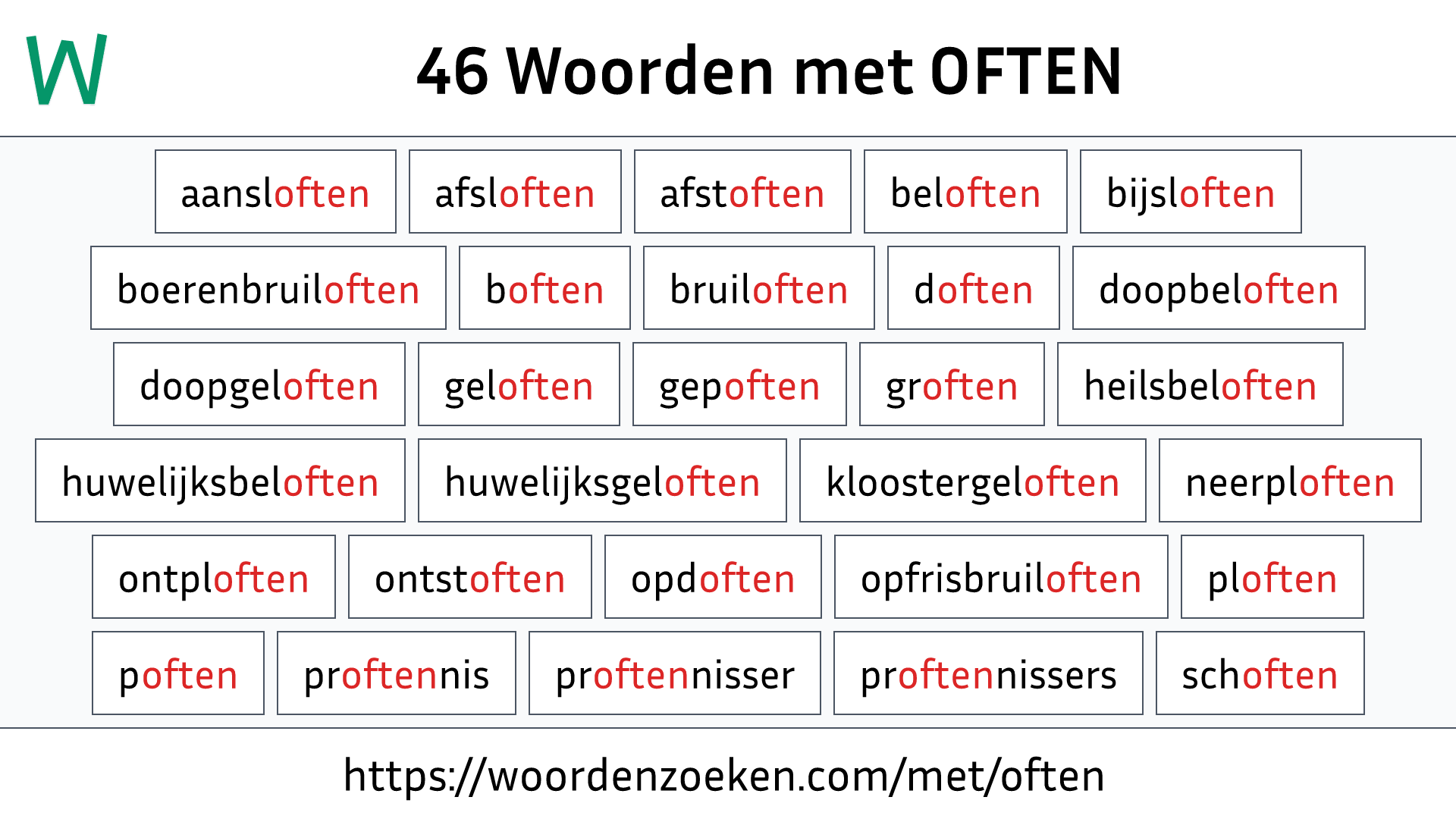 Woorden met OFTEN