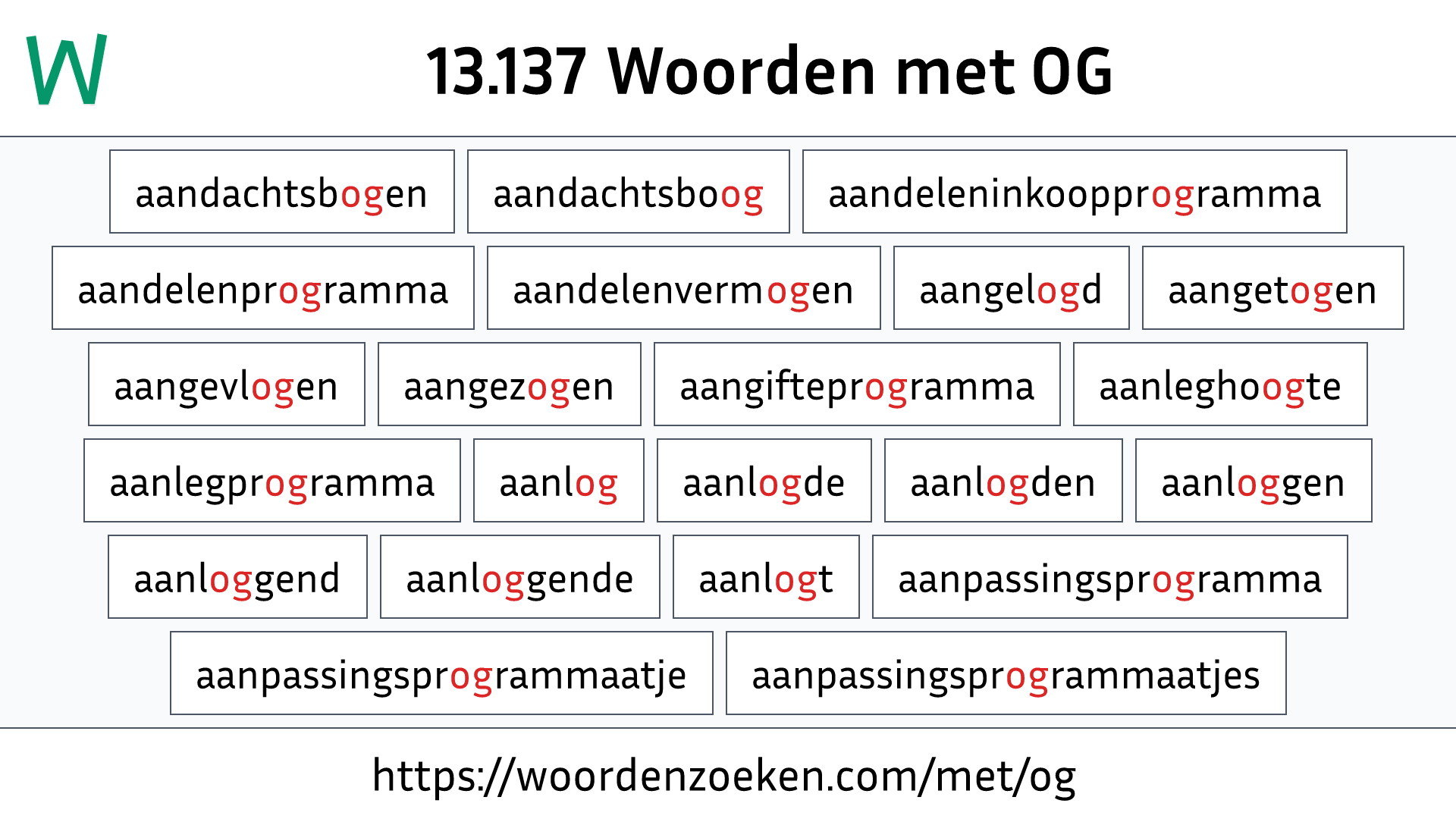 Woorden met OG