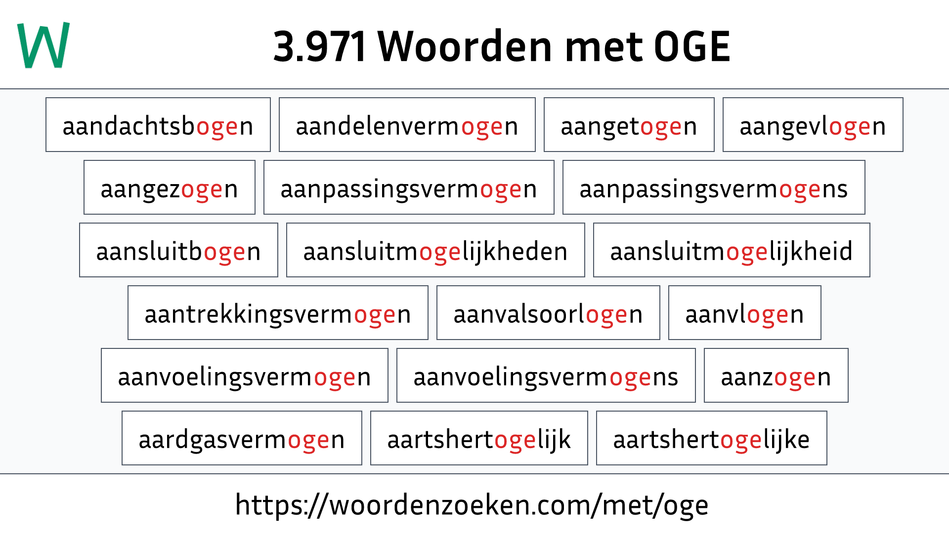 Woorden met OGE