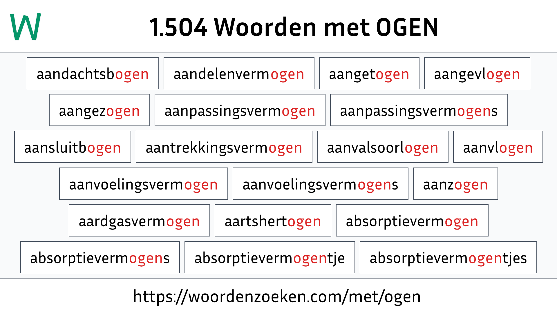 Woorden met OGEN