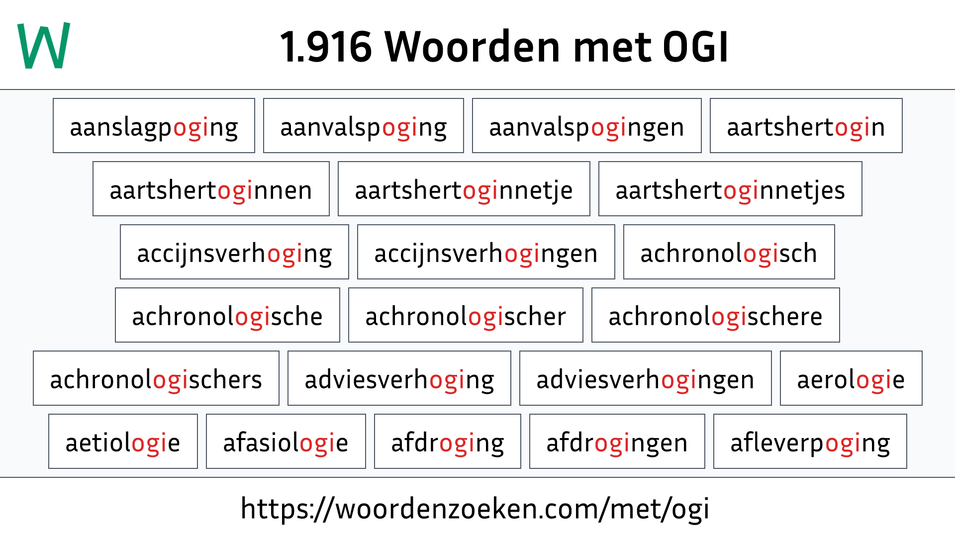 Woorden met OGI