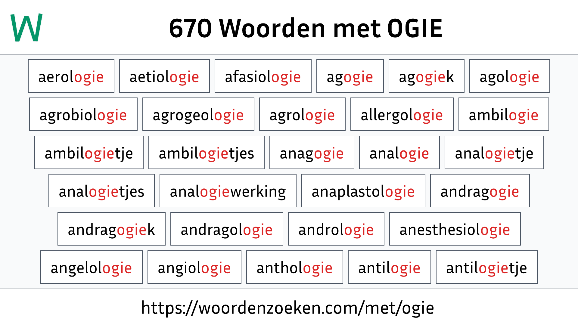 Woorden met OGIE