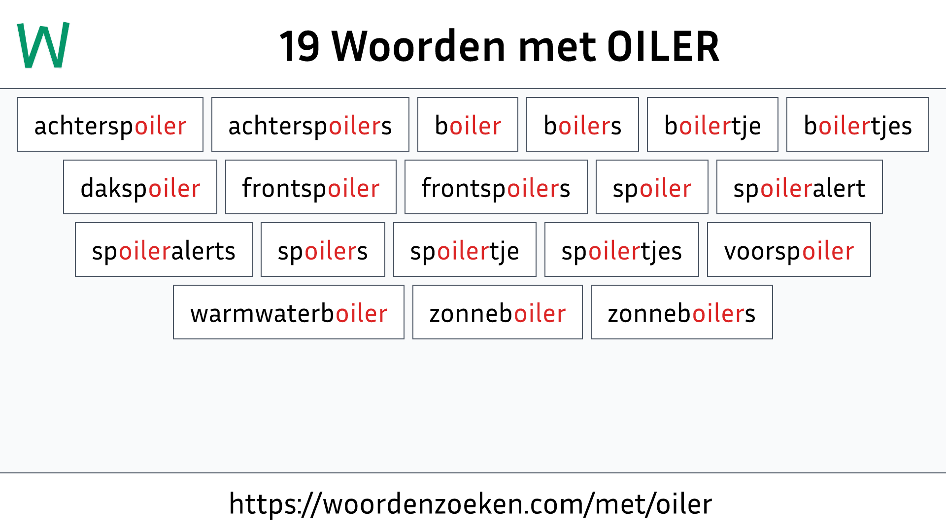 Woorden met OILER