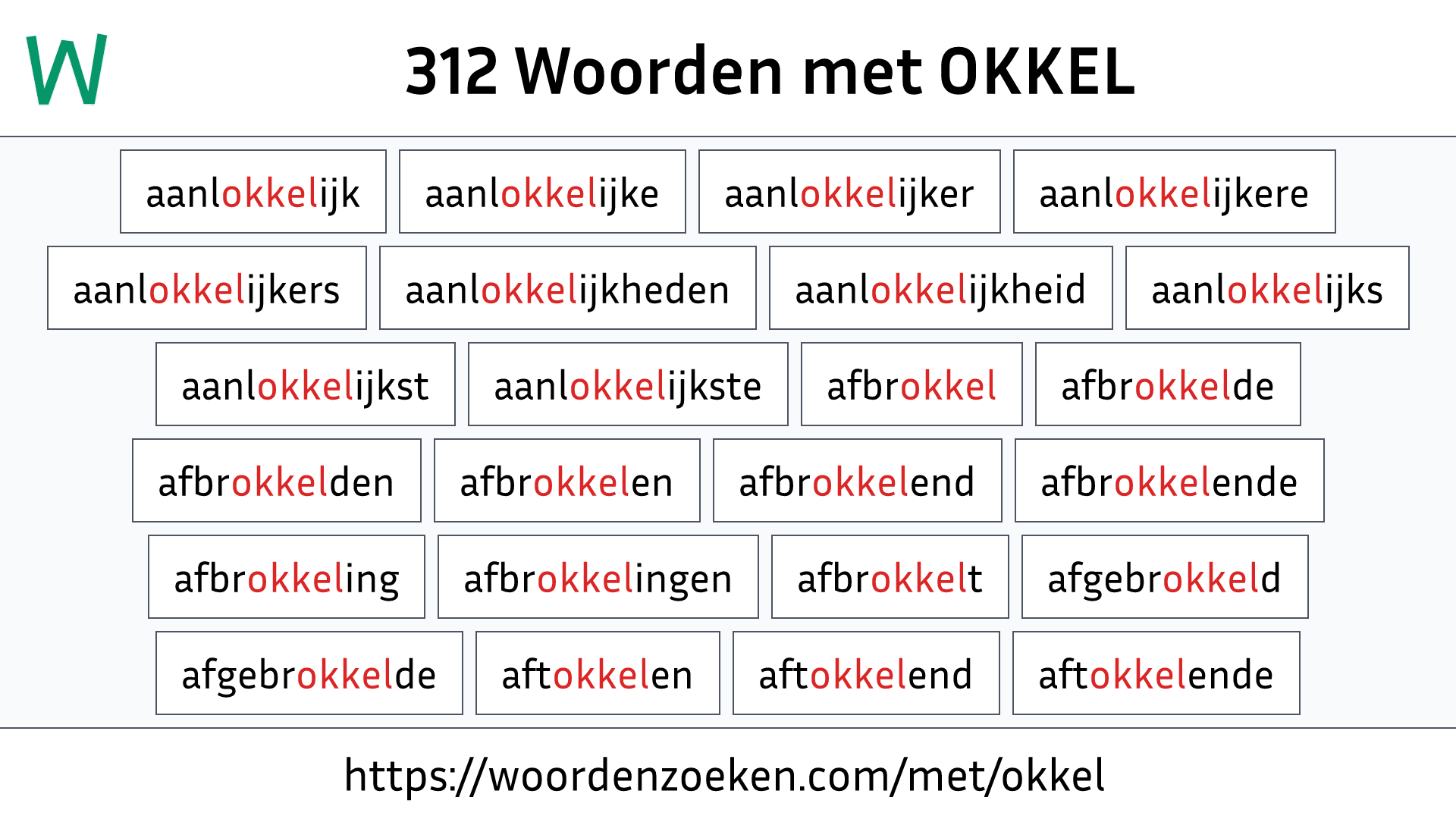 Woorden met OKKEL