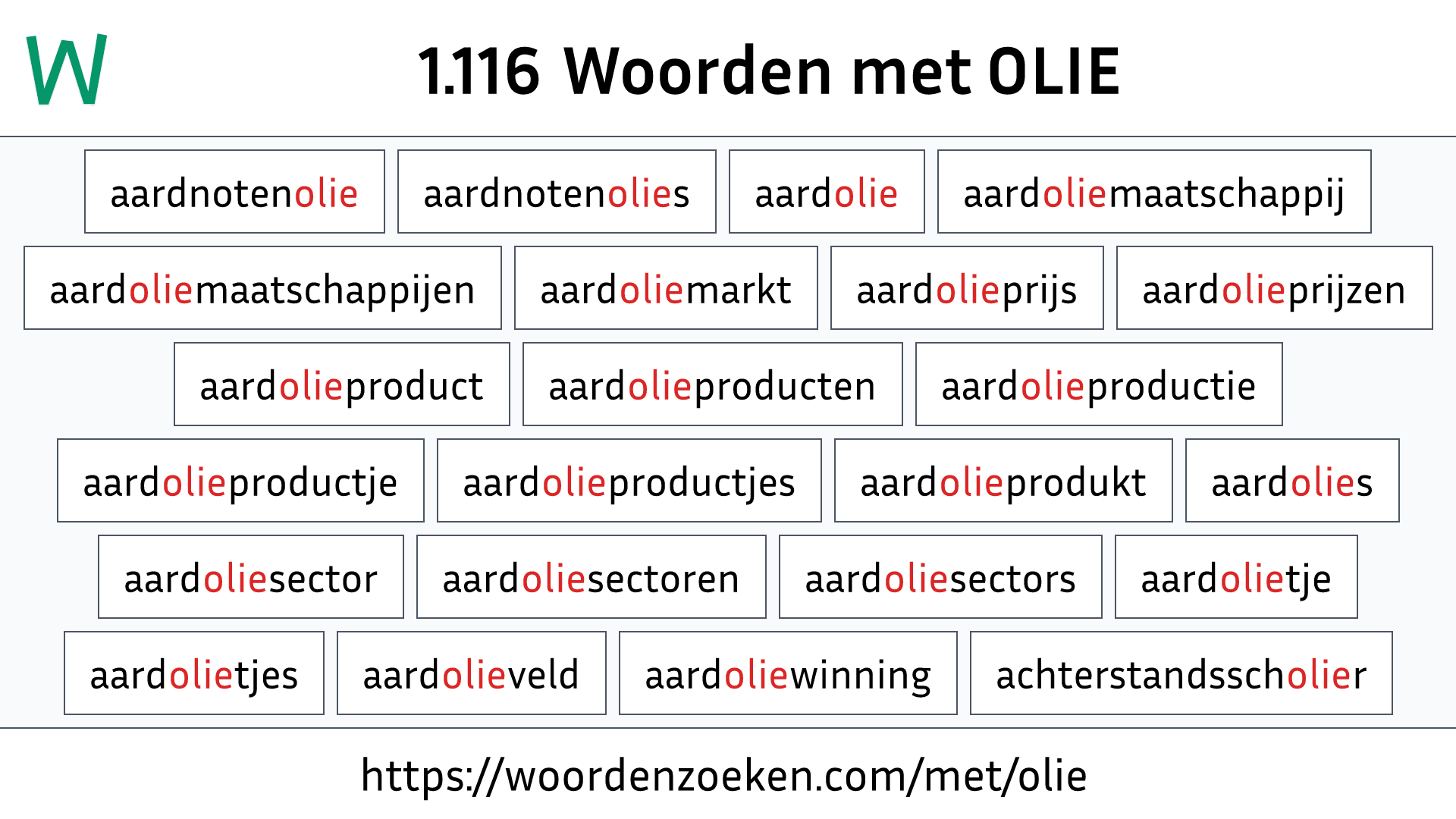 Woorden met OLIE