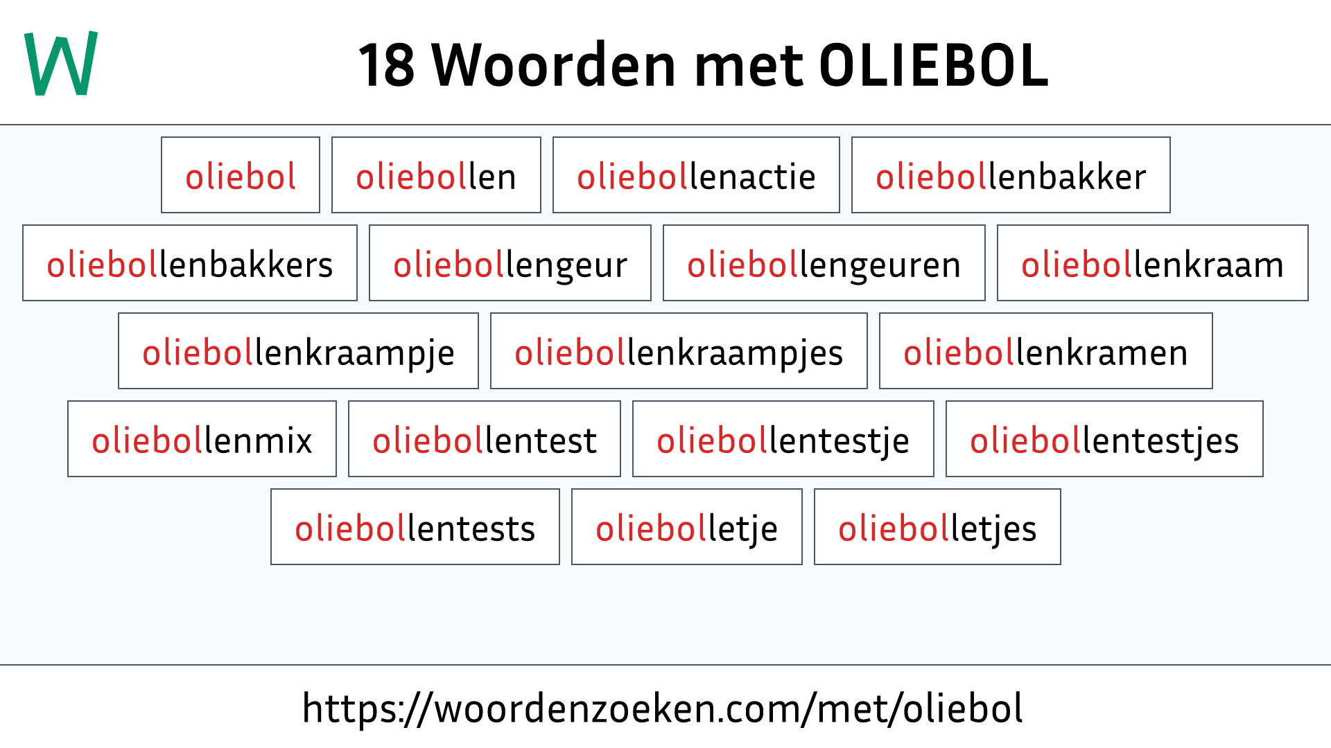 Woorden met OLIEBOL