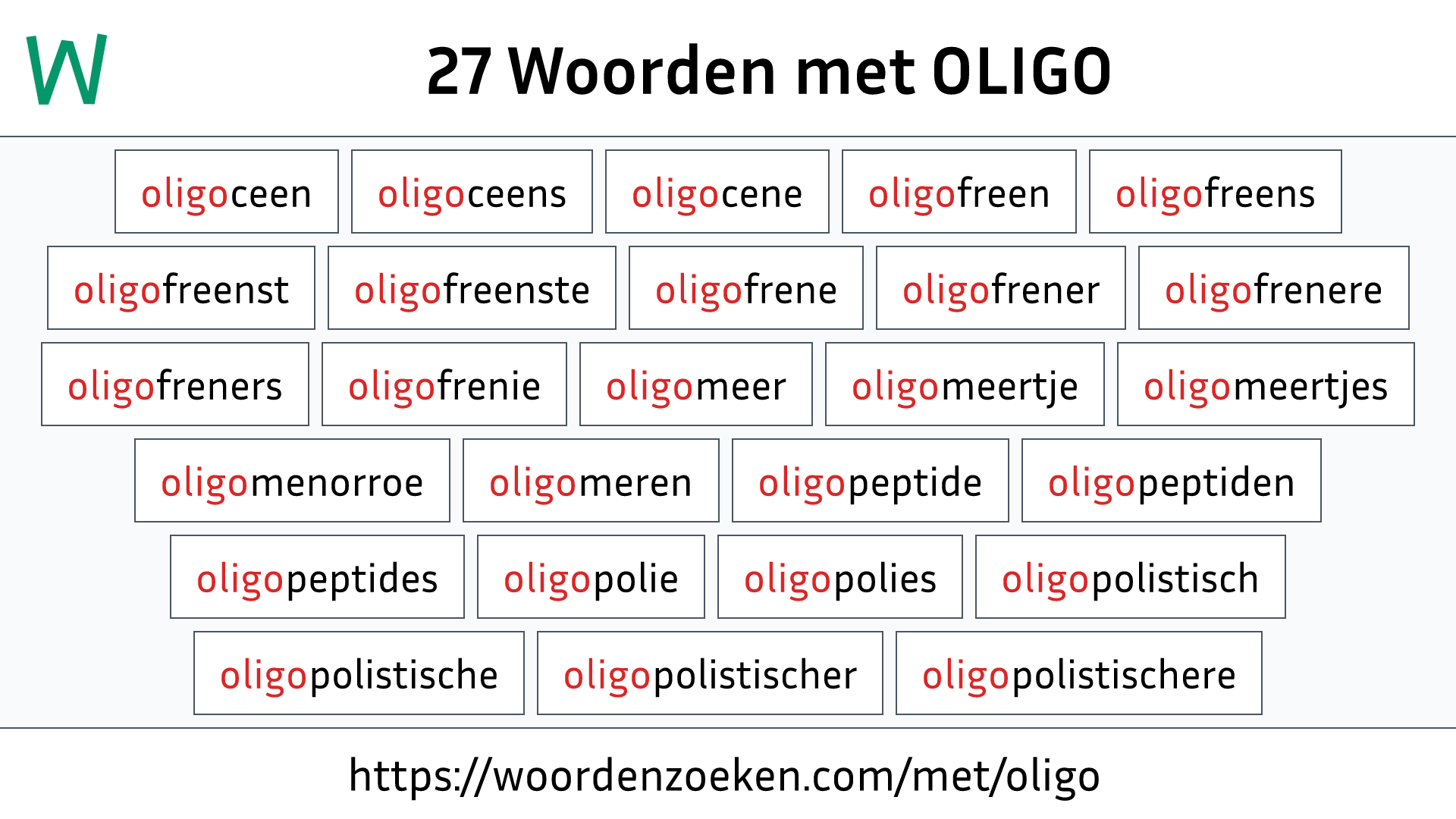 Woorden met OLIGO