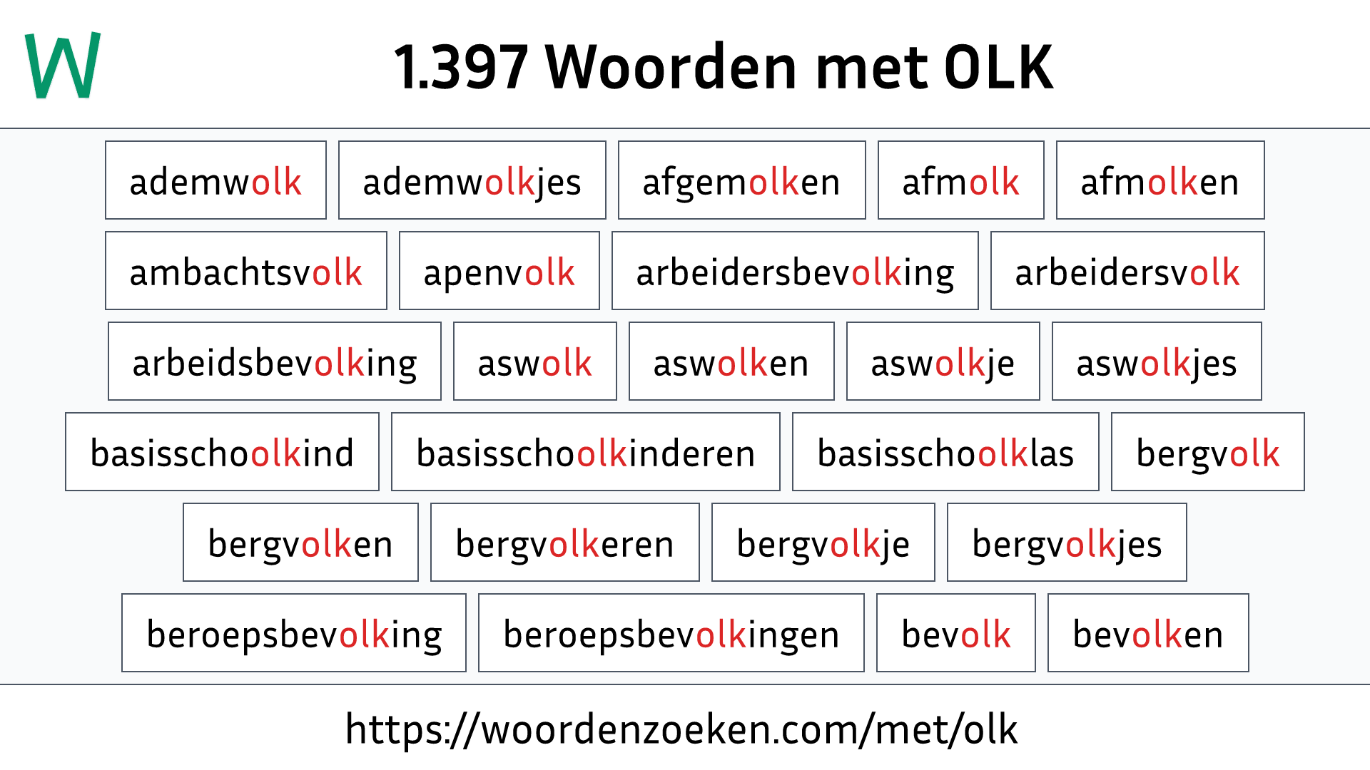 Woorden met OLK