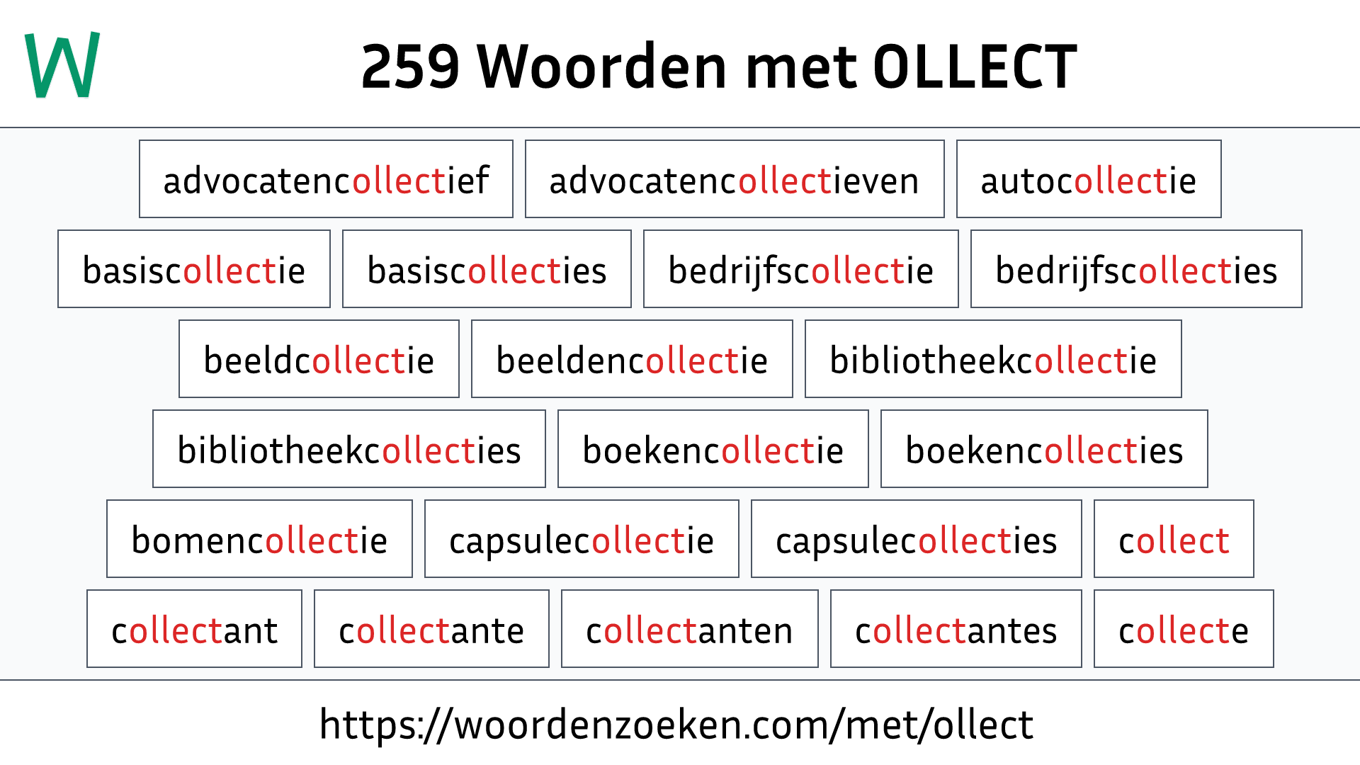 Woorden met OLLECT