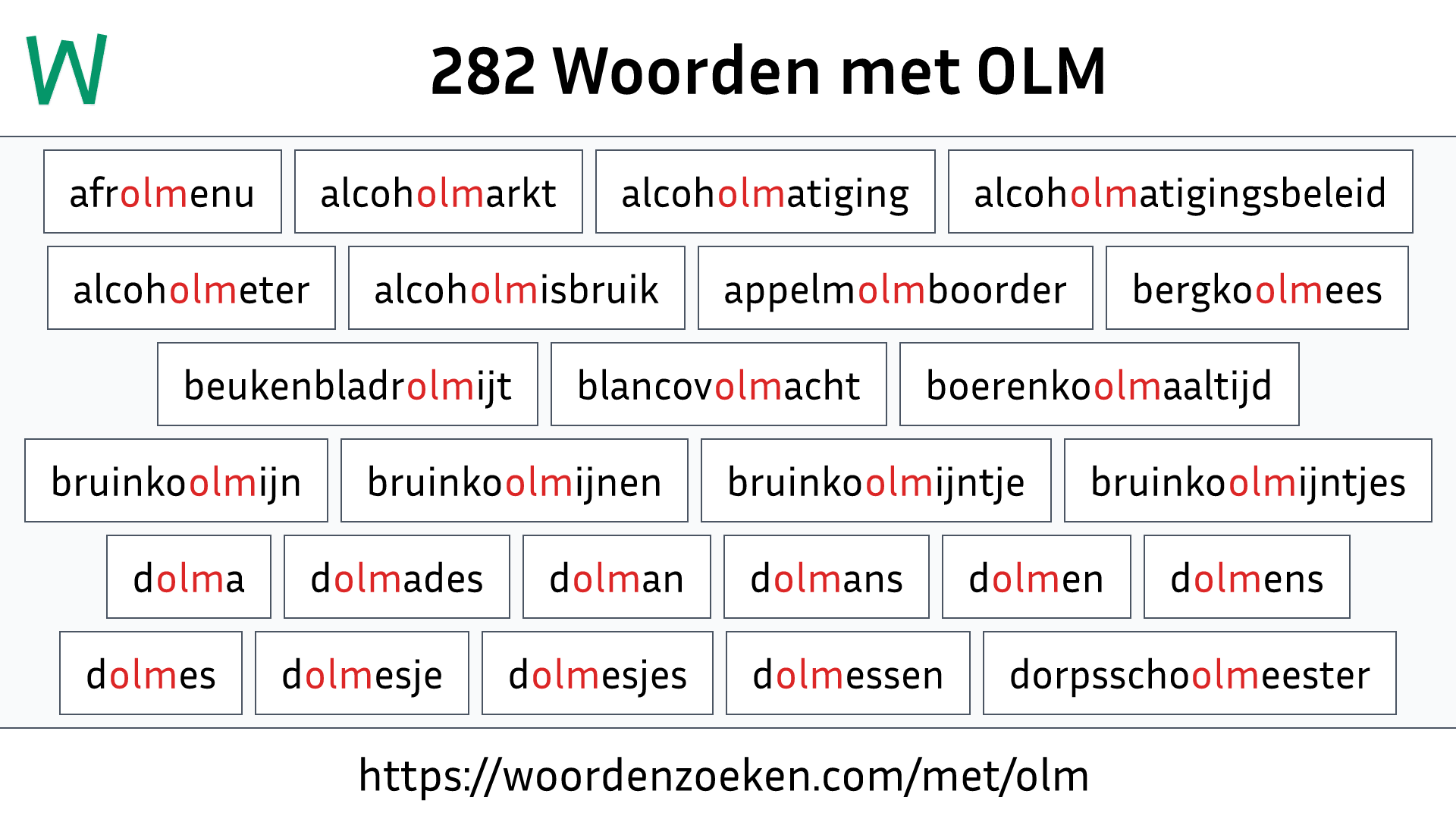 Woorden met OLM