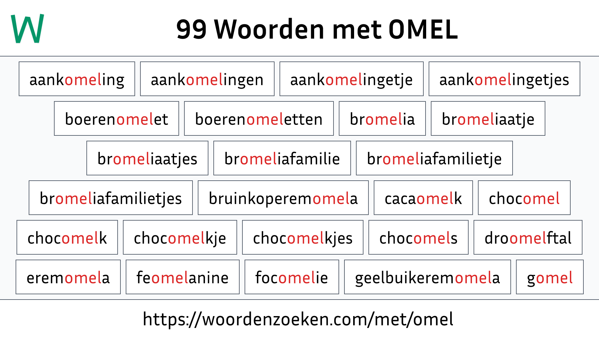 Woorden met OMEL