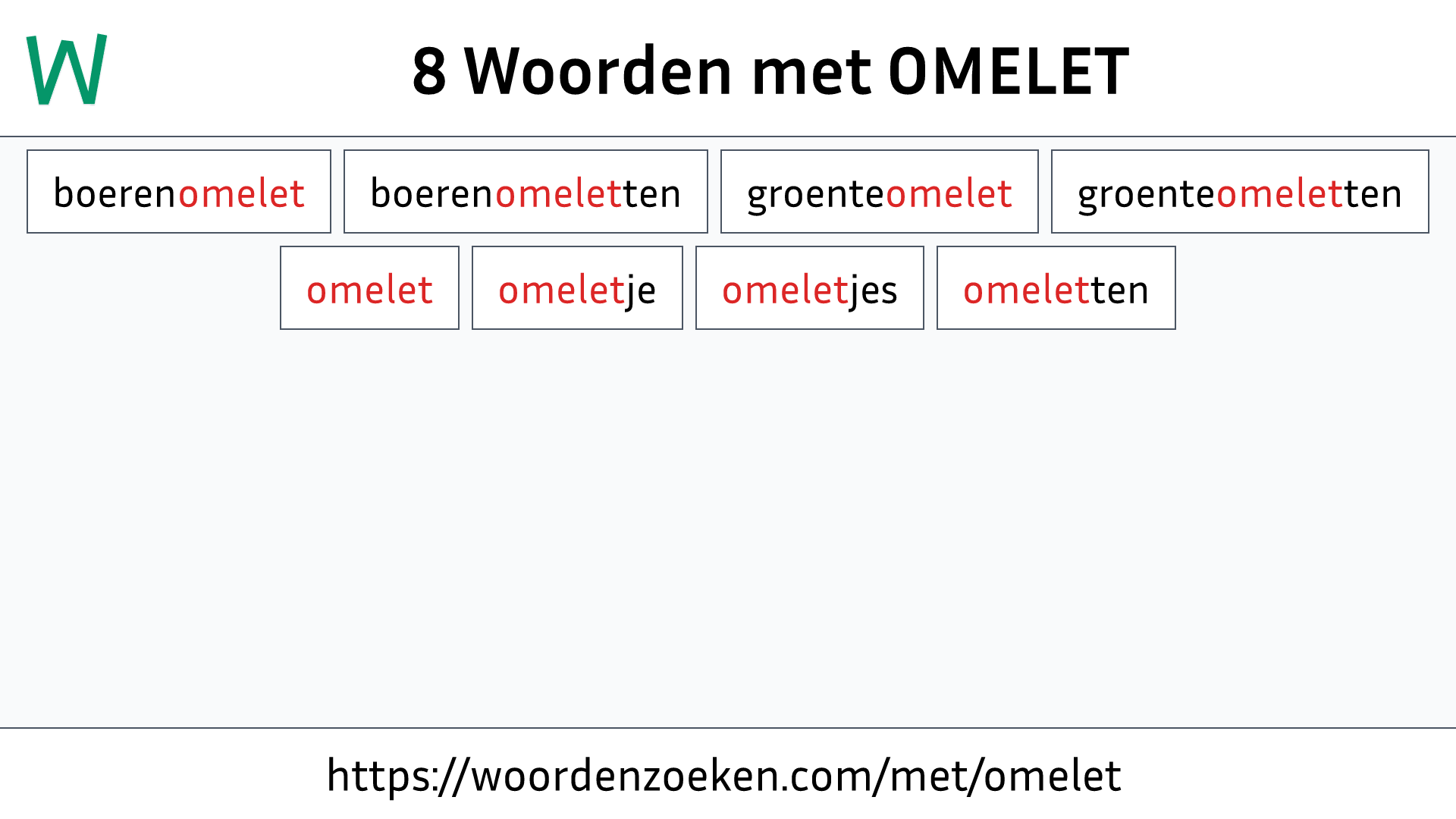 Woorden met OMELET