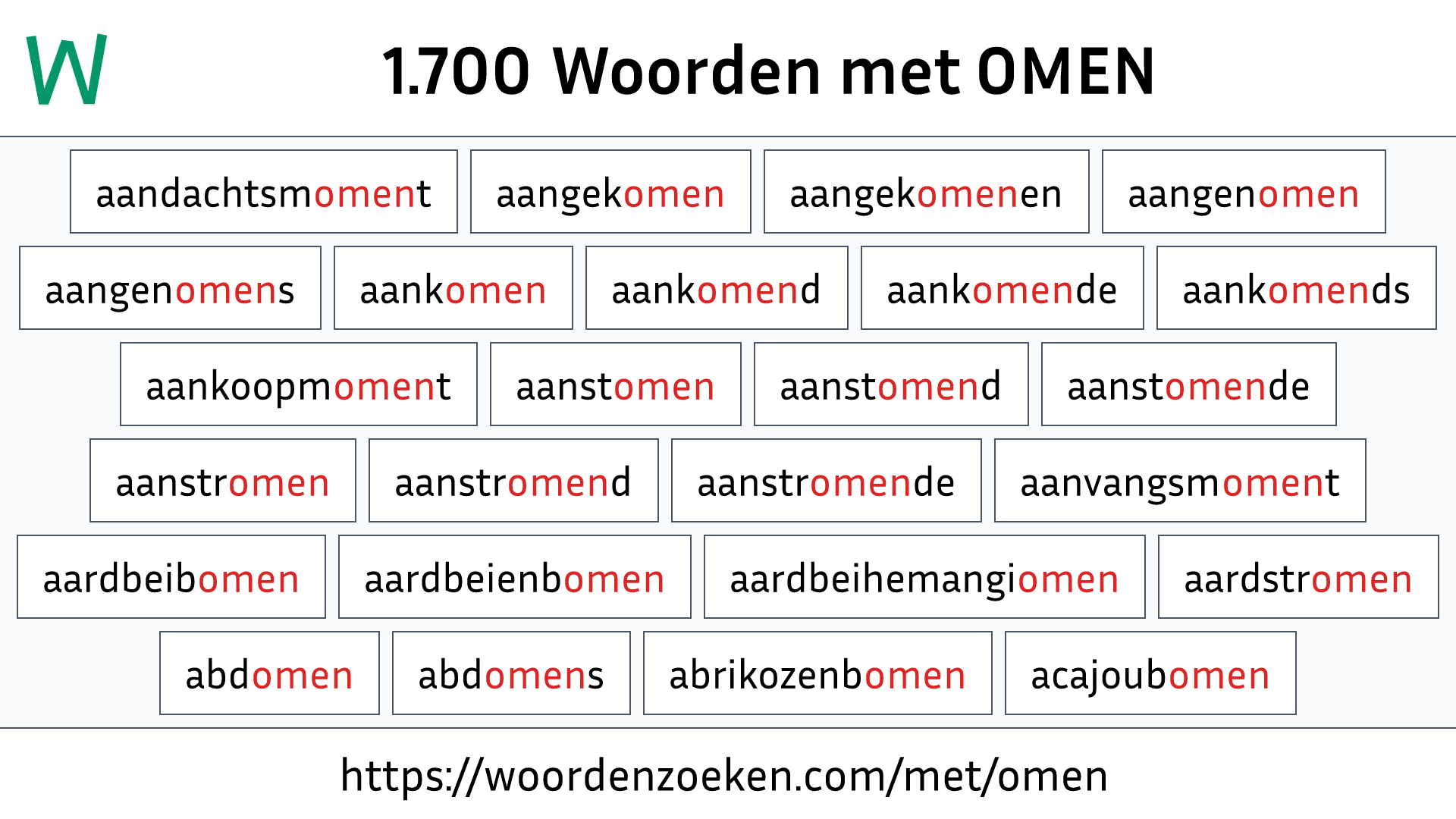 Woorden met OMEN