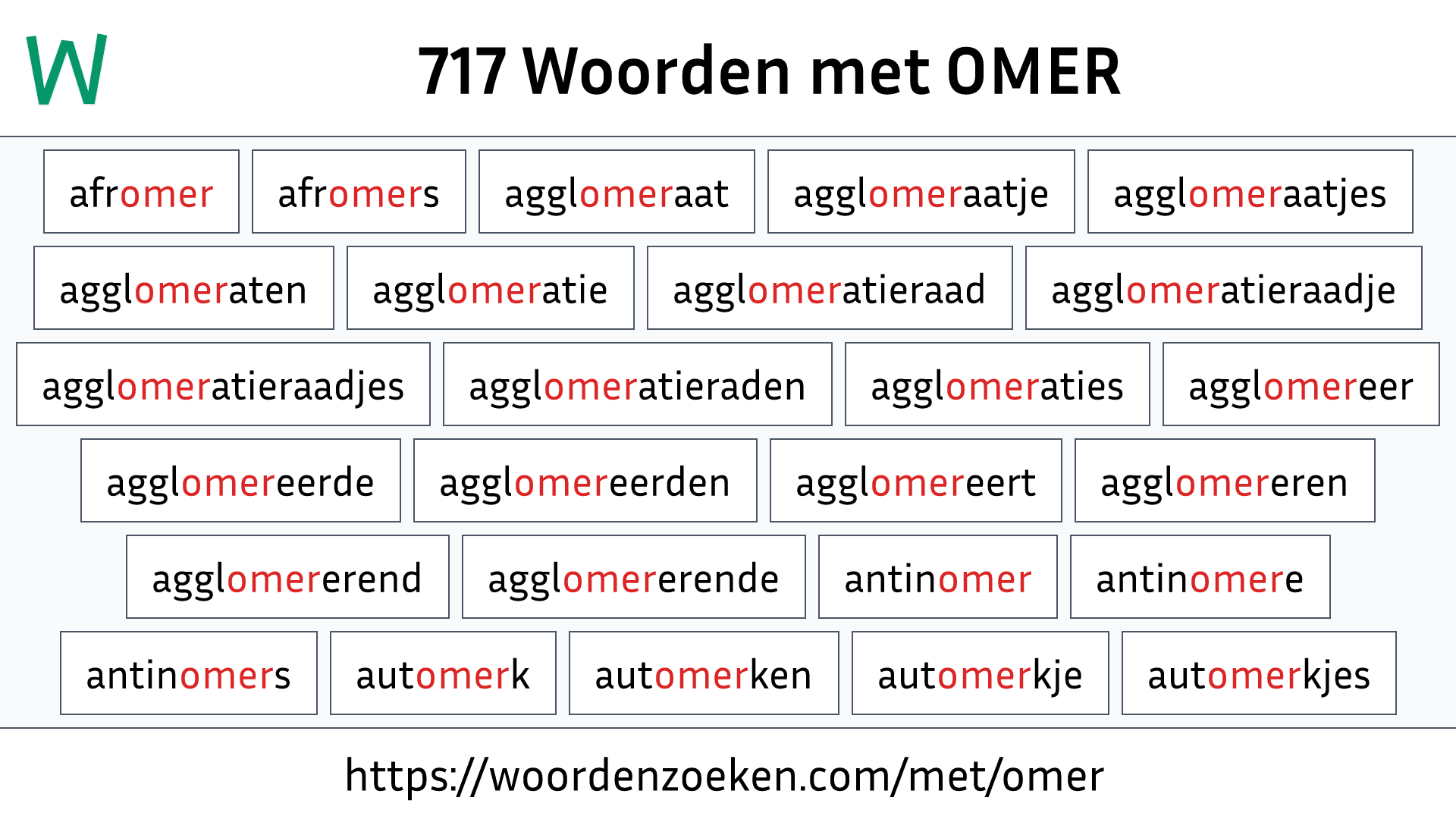 Woorden met OMER