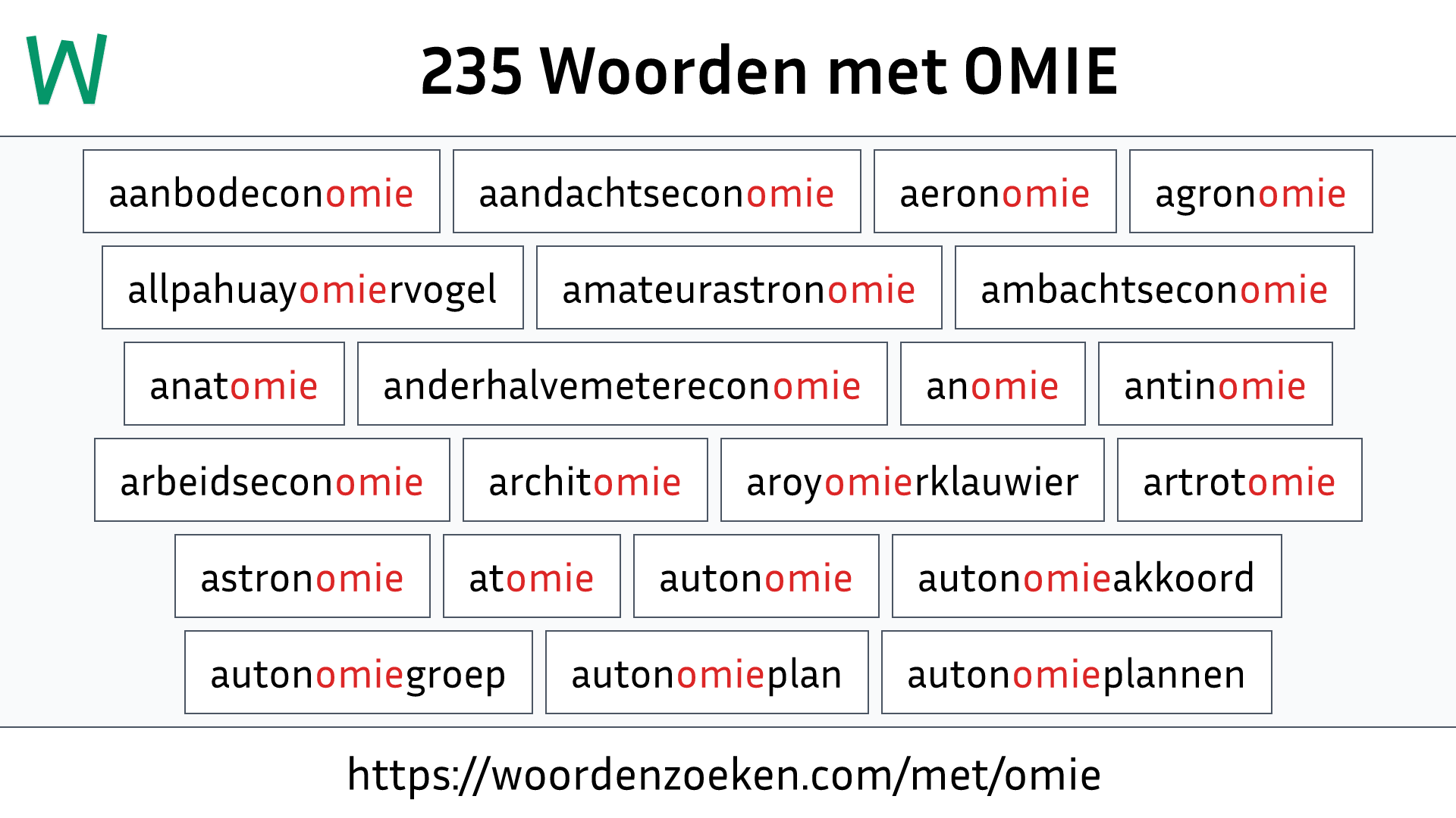 Woorden met OMIE