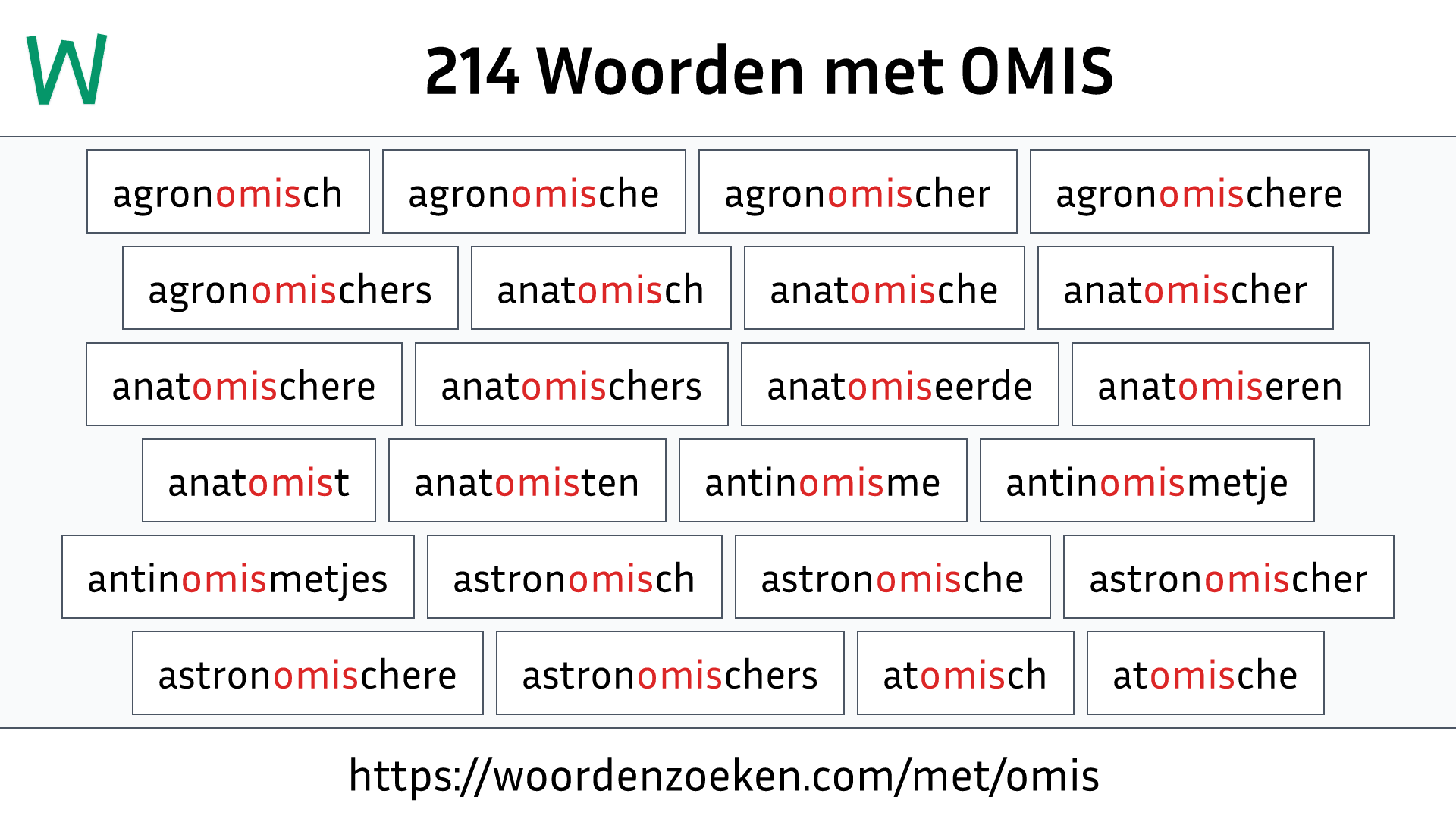 Woorden met OMIS